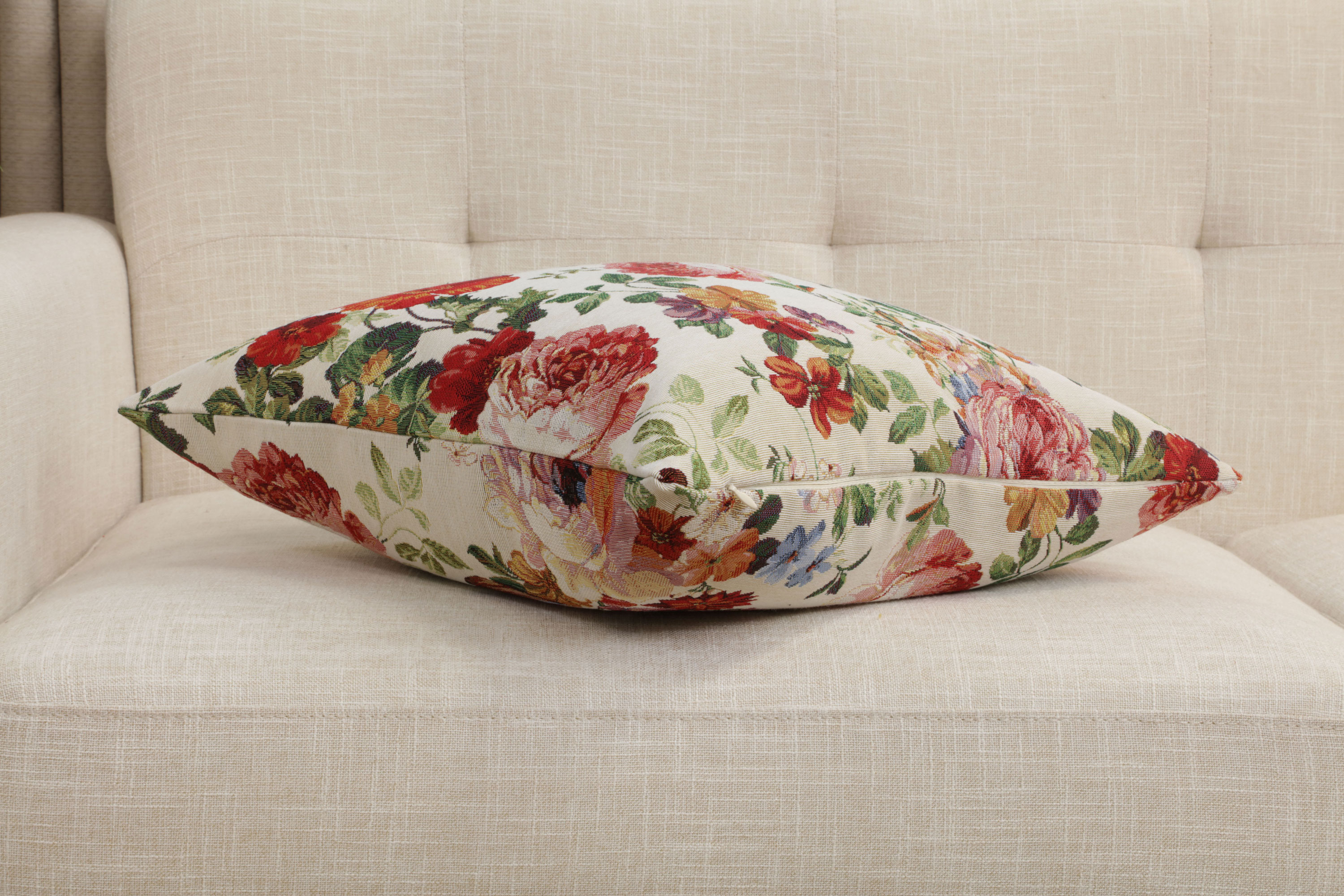 William Morris Spring Garden Tapestry Pillow Cover 18x18 Inch Cotton Jacquard Woven Cushion Cover