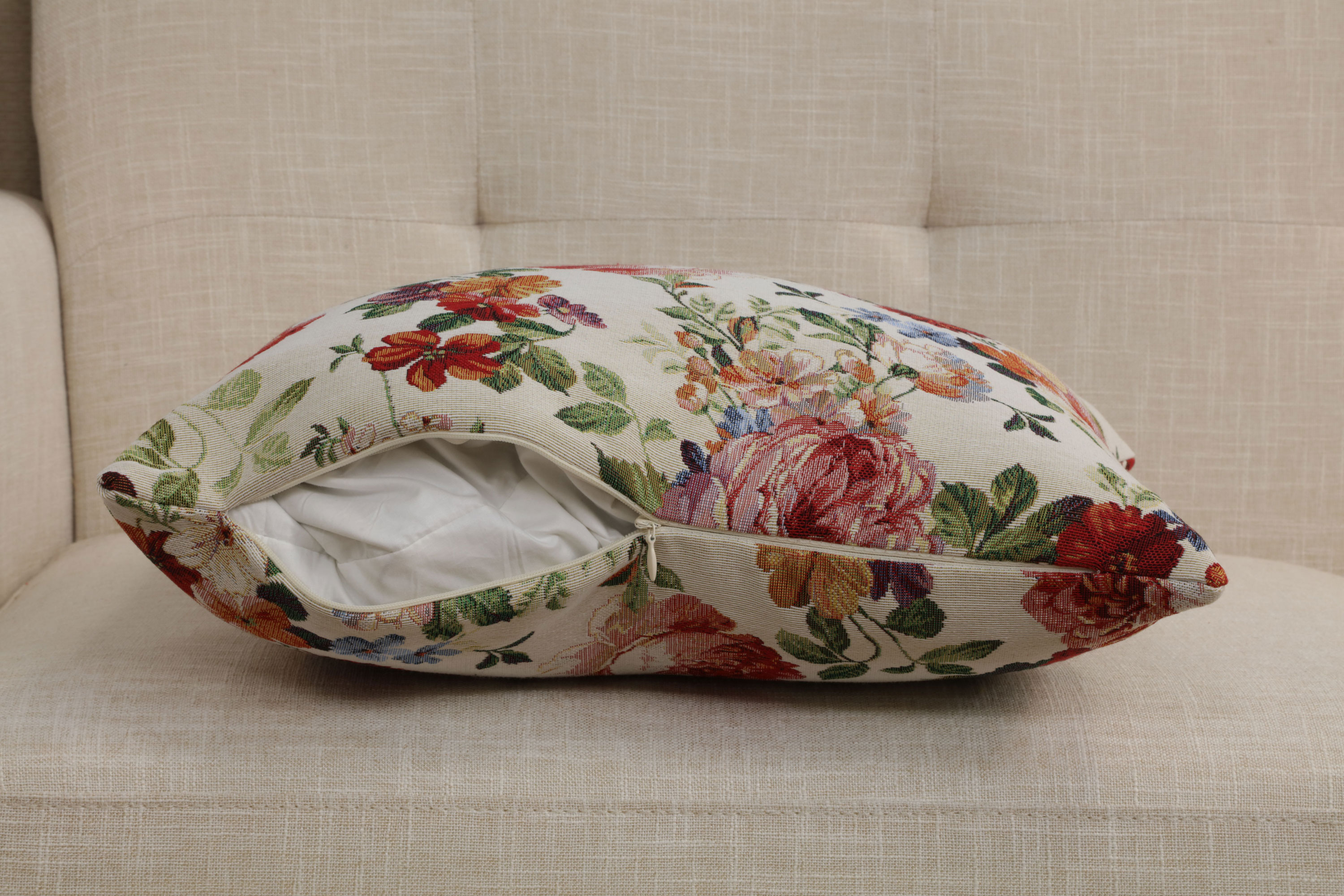 William Morris Spring Garden Tapestry Pillow Cover 18x18 Inch Cotton Jacquard Woven Cushion Cover