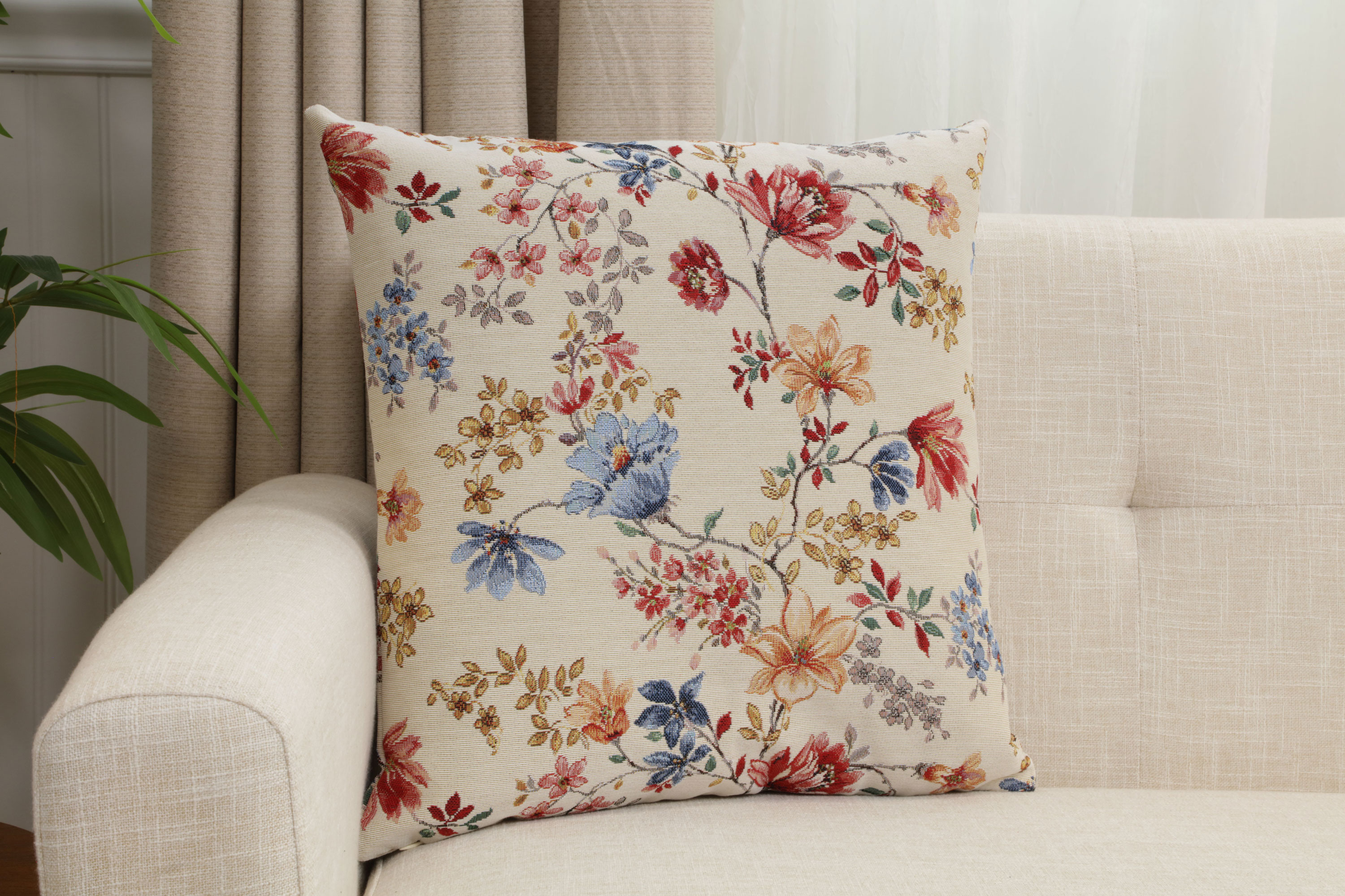 William Morris Lillium Tapestry Pillow Cover 18x18 Inch Cotton Jacquard Woven Cushion Cover