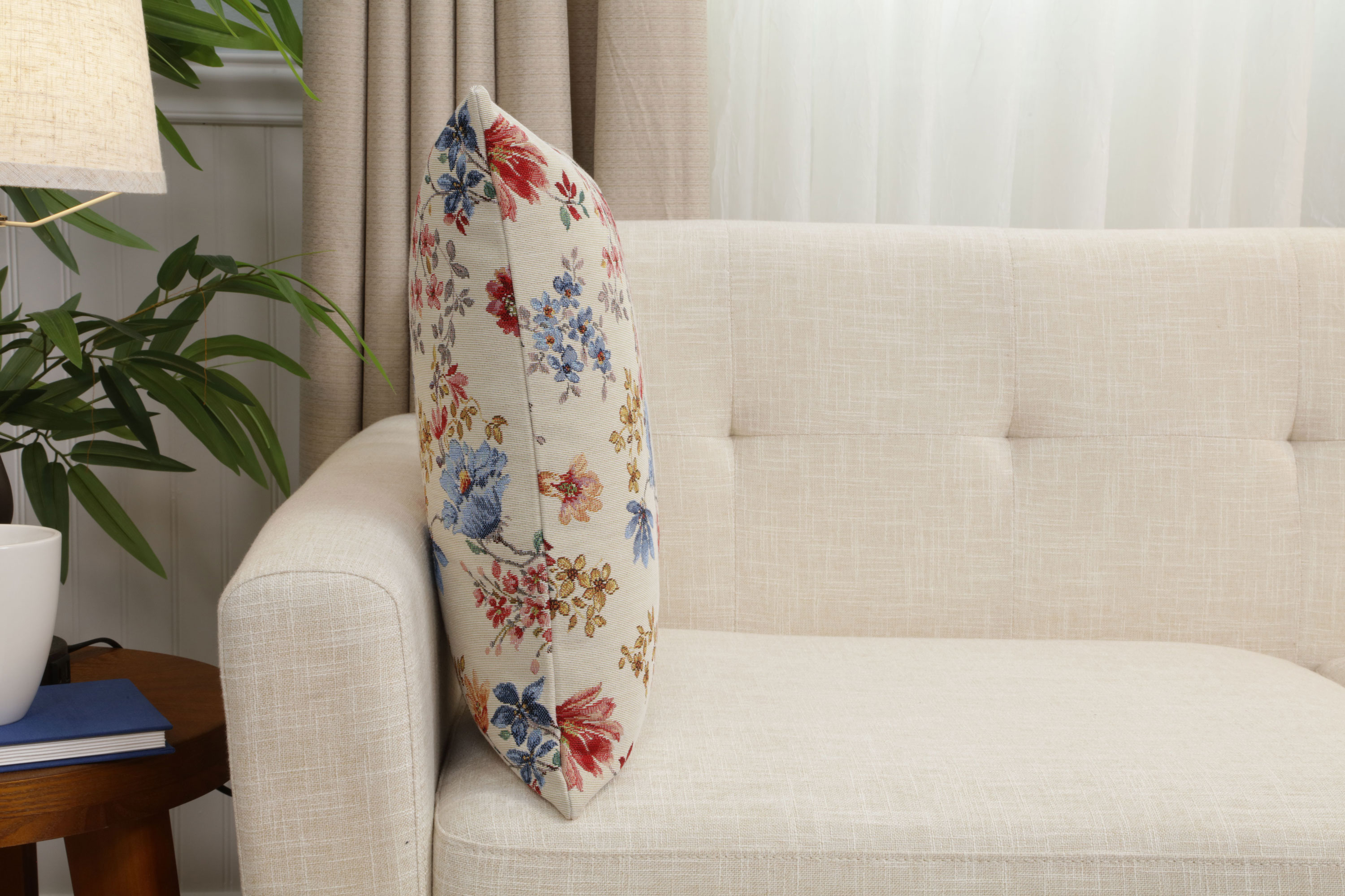 William Morris Lillium Tapestry Pillow Cover 18x18 Inch Cotton Jacquard Woven Cushion Cover