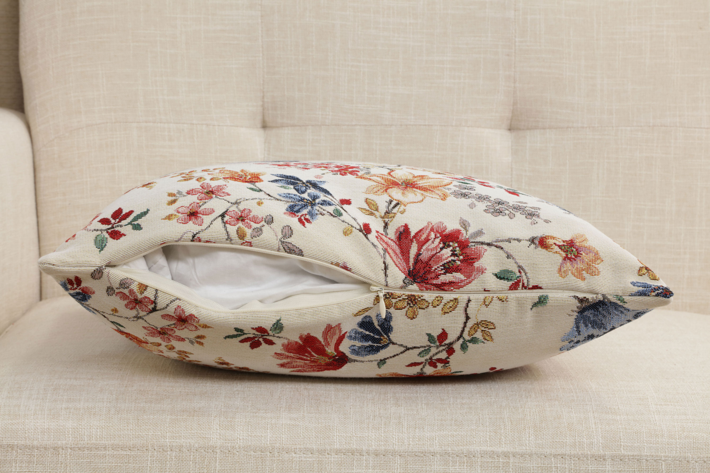 William Morris Lillium Tapestry Pillow Cover 18x18 Inch Cotton Jacquard Woven Cushion Cover