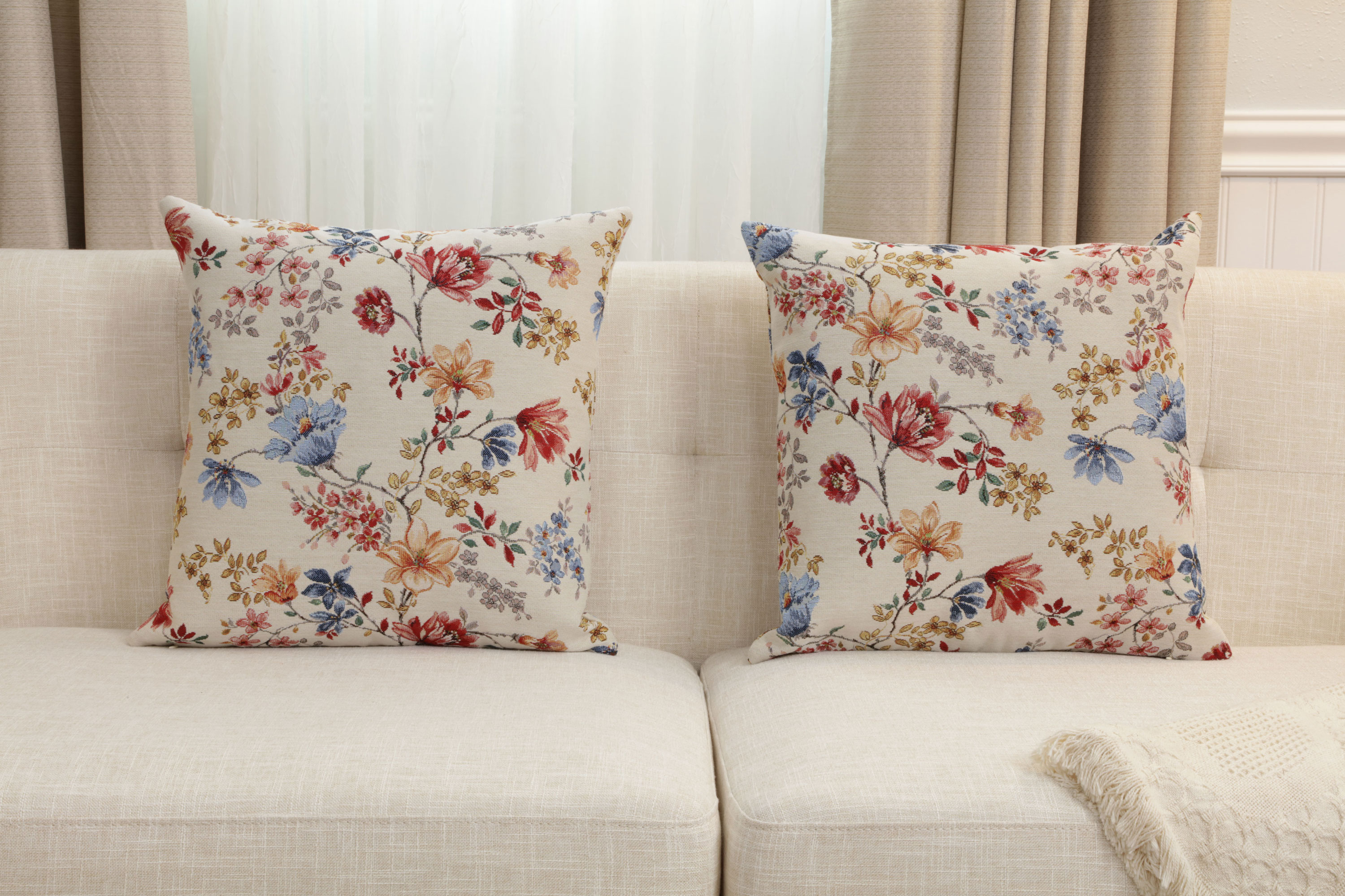 William Morris Lillium Tapestry Pillow Cover 18x18 Inch Cotton Jacquard Woven Cushion Cover