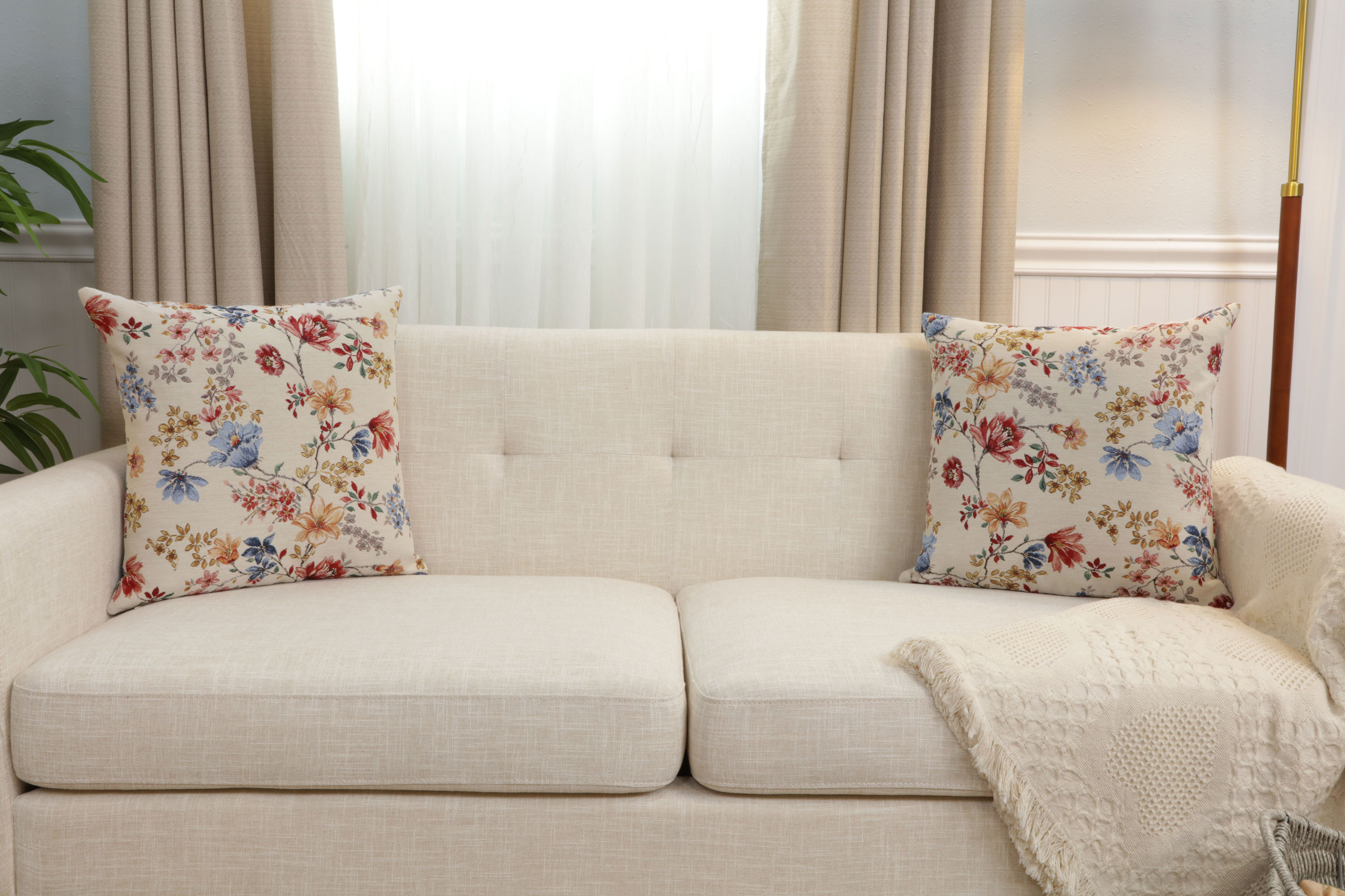 William Morris Lillium Tapestry Pillow Cover 18x18 Inch Cotton Jacquard Woven Cushion Cover