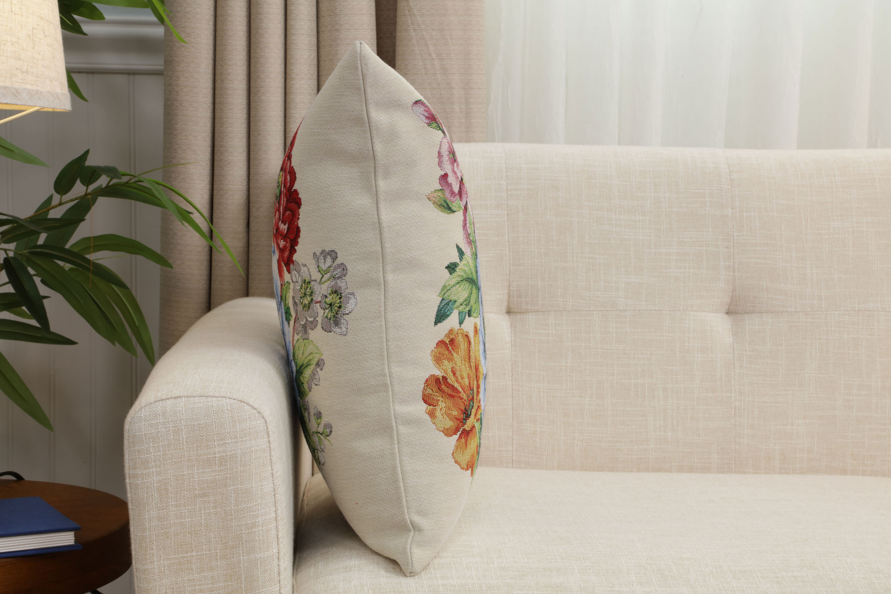 William Morris Florida Tapestry Pillow Cover 18x18 Inch Cotton Jacquard Woven Cushion Cover