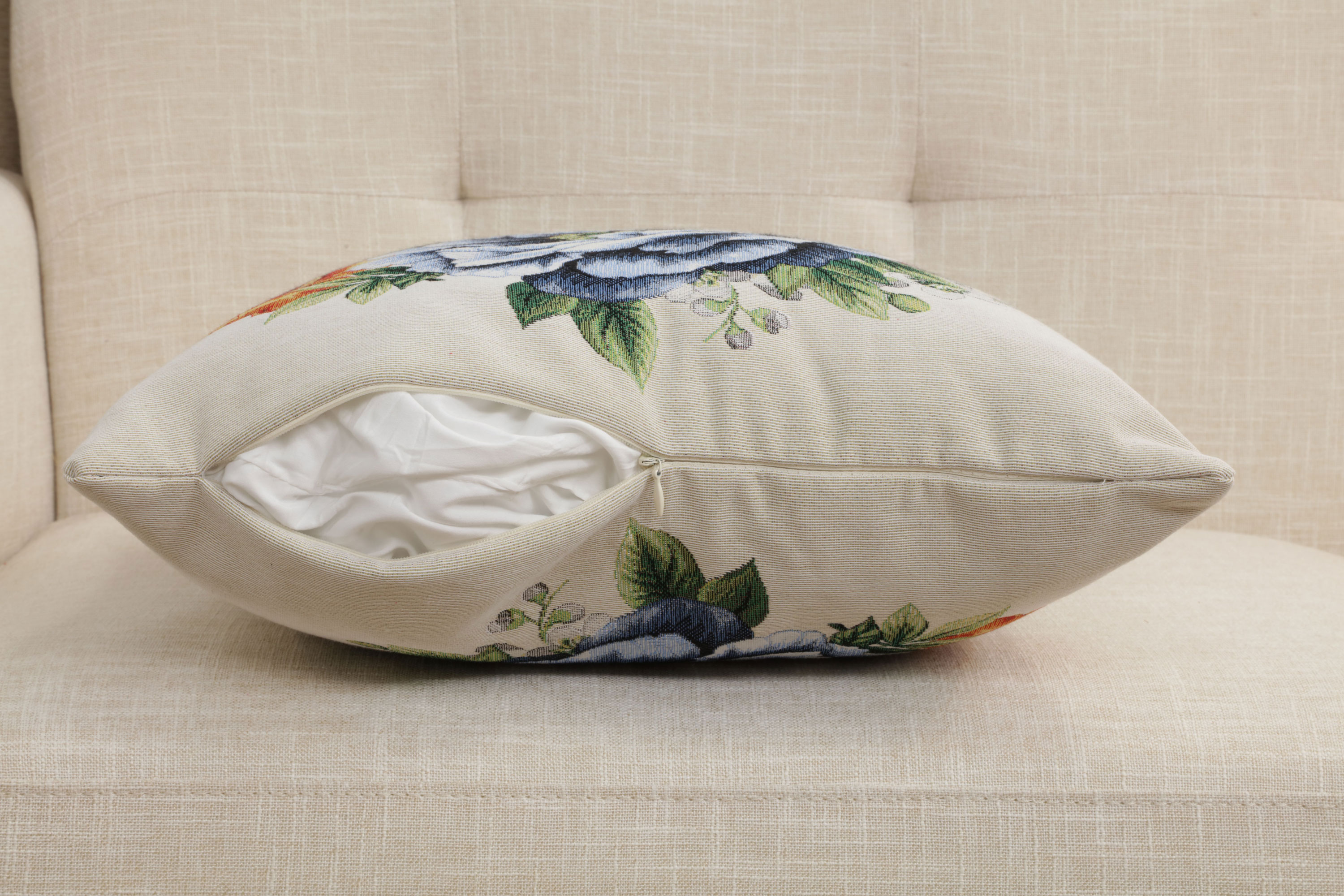 William Morris Florida Tapestry Pillow Cover 18x18 Inch Cotton Jacquard Woven Cushion Cover