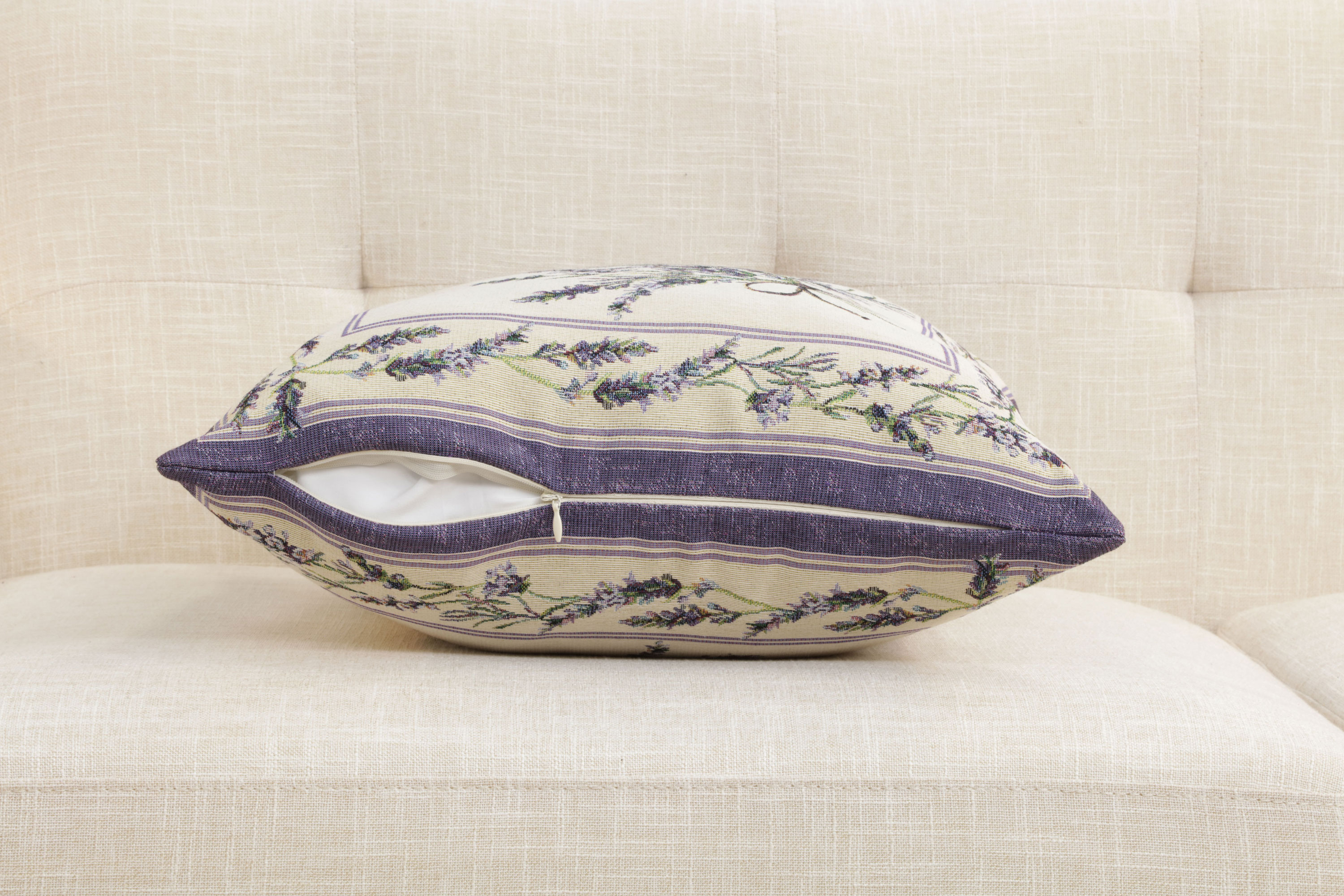 Nardus Bouquet Floral Tapestry Pillow Cover 18x18 Inch Cotton Jacquard Woven Cushion Cover