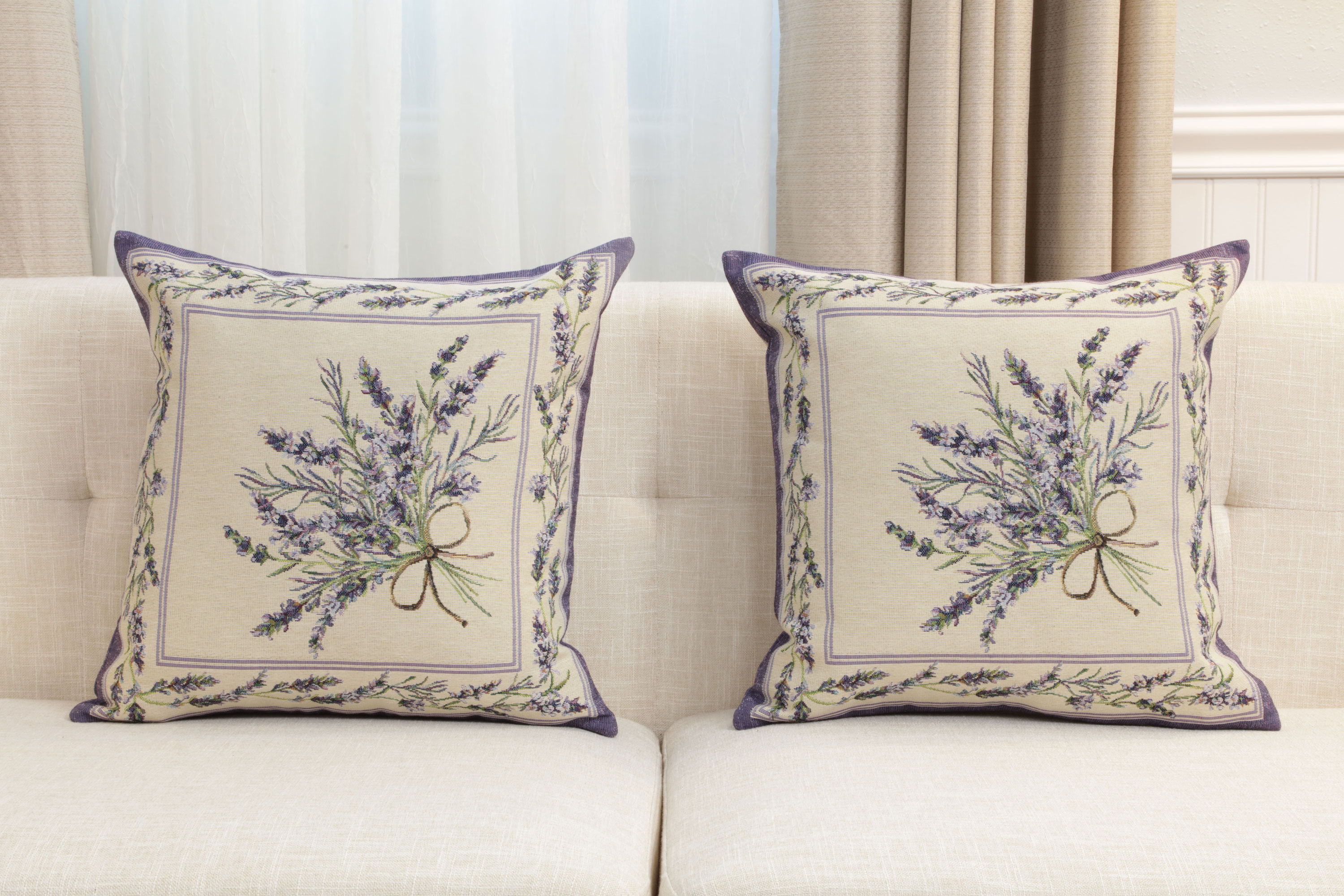 Nardus Bouquet Floral Tapestry Pillow Cover 18x18 Inch Cotton Jacquard Woven Cushion Cover