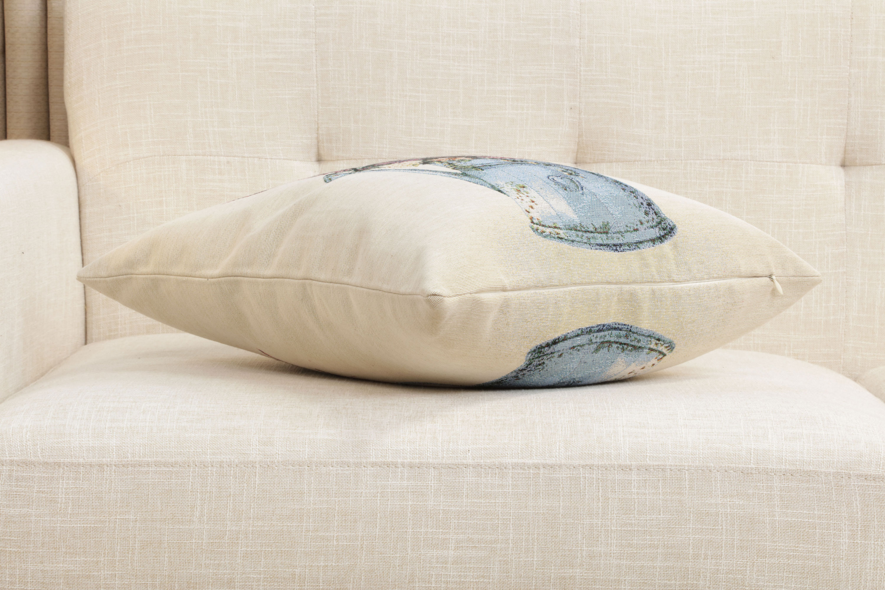 Floral Vintage Tapestry Pillow Cover 18x18 Inch Cotton Jacquard Woven Cushion Cover