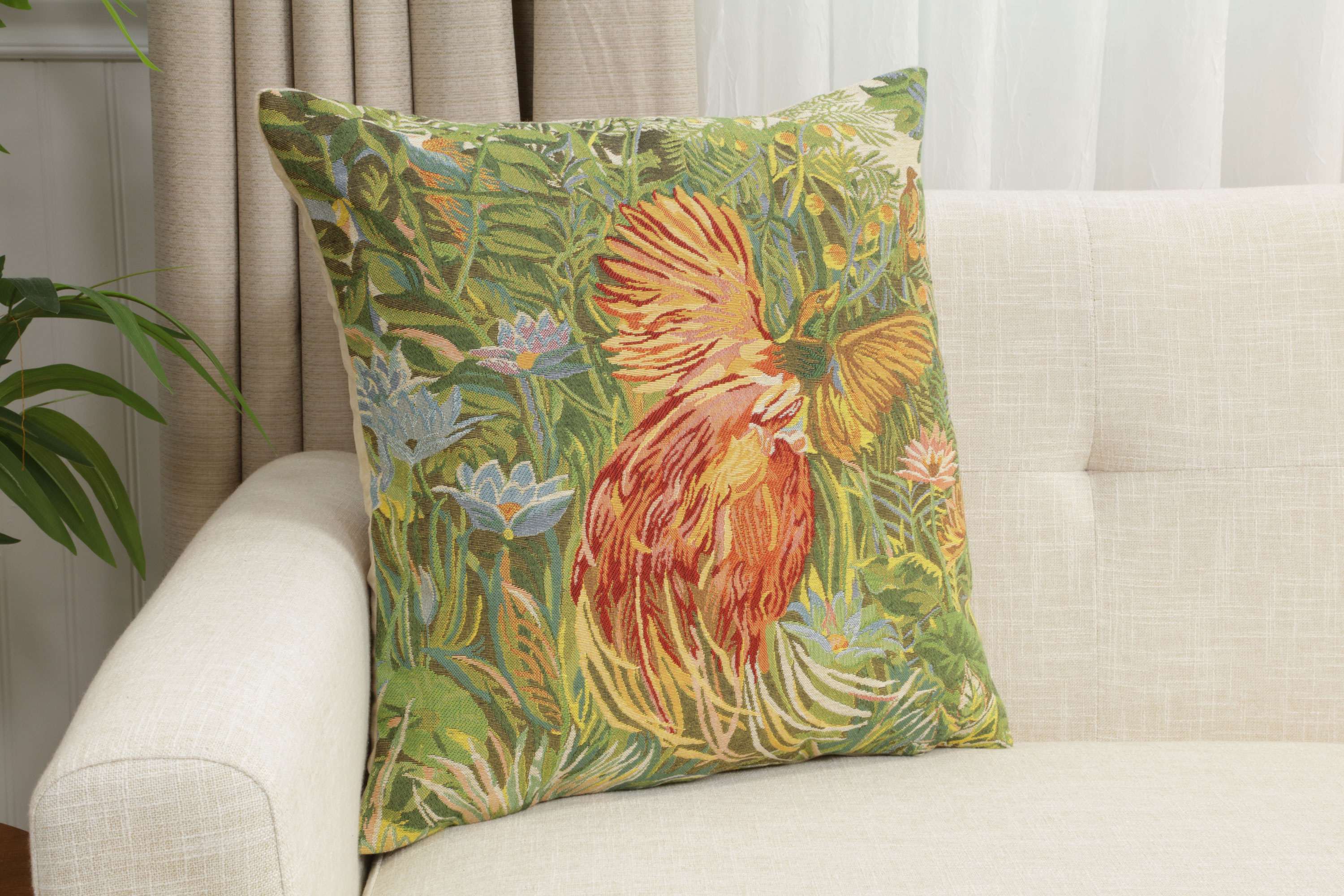 Feerie Tropicale Left European Cushion Cover | Close Up 1