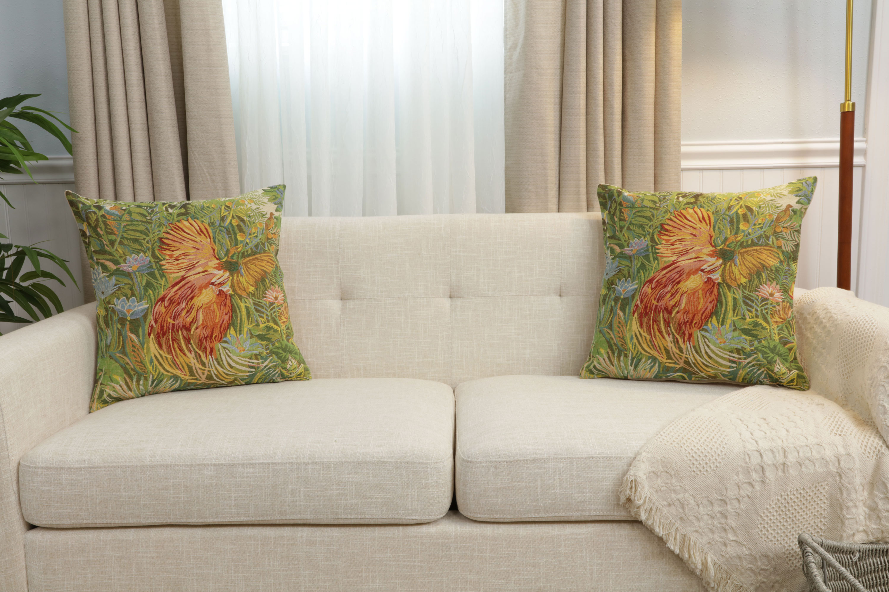 Feerie Tropicale Left European Cushion Cover | Close Up 6