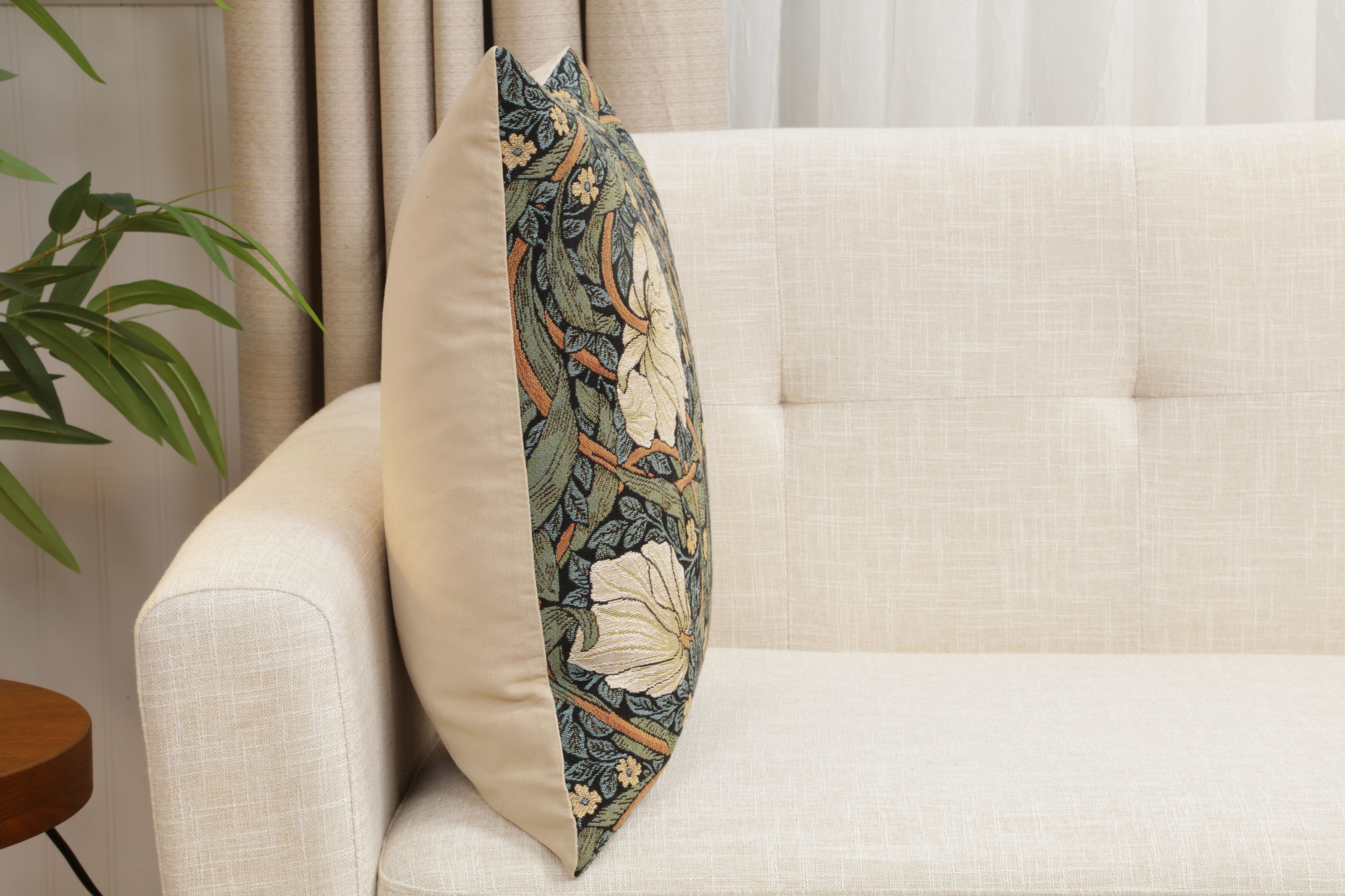 Pimpernel Blue Green Belgian Tapestry Pillow Cover 18x18 inch 100% Cotton Belgian Jacquard Woven Cushion Cover