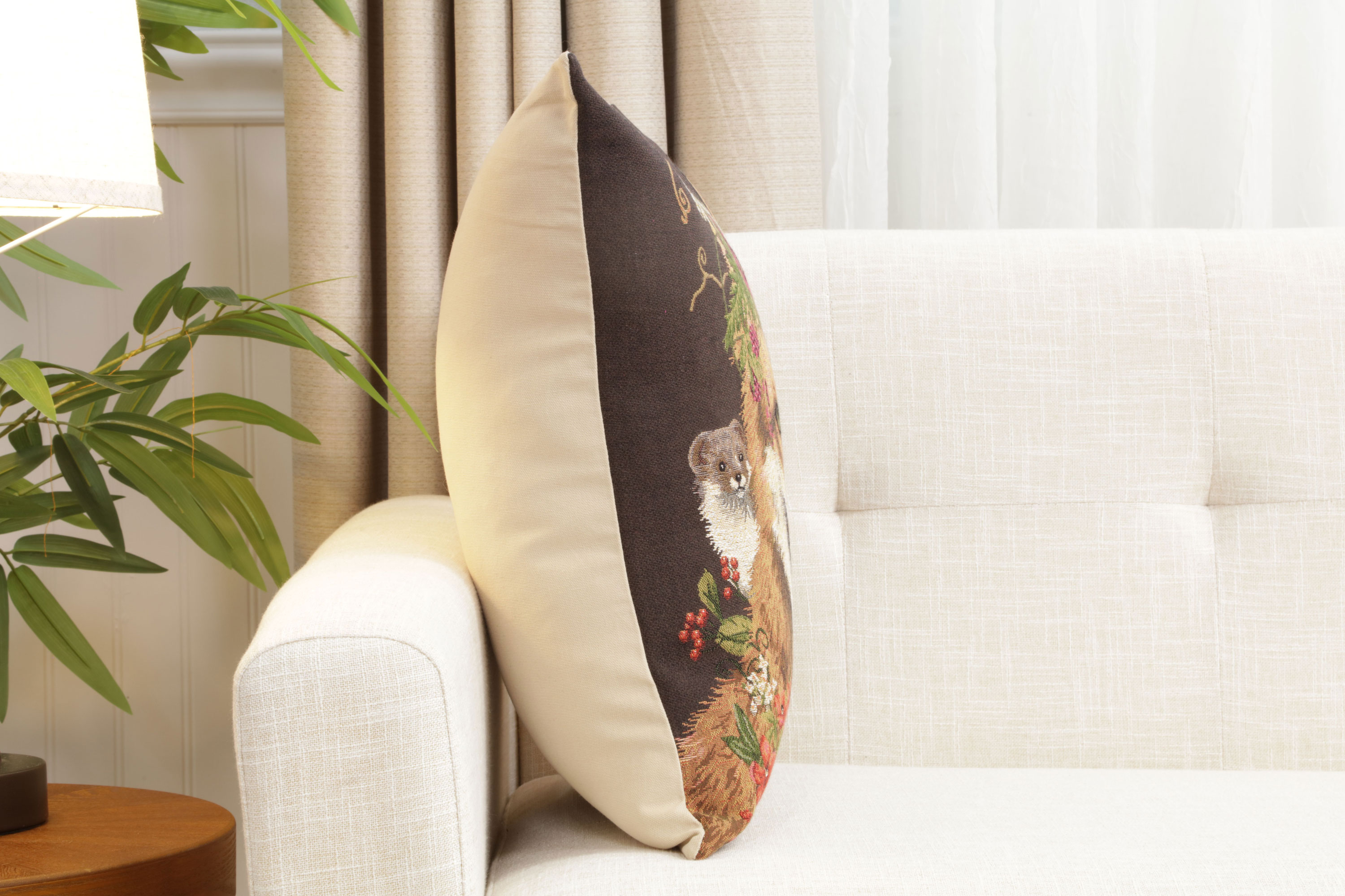 Forest Fox Brown European Tapestry Pillow Cover 18x18 Inch Cotton Cushion Cover