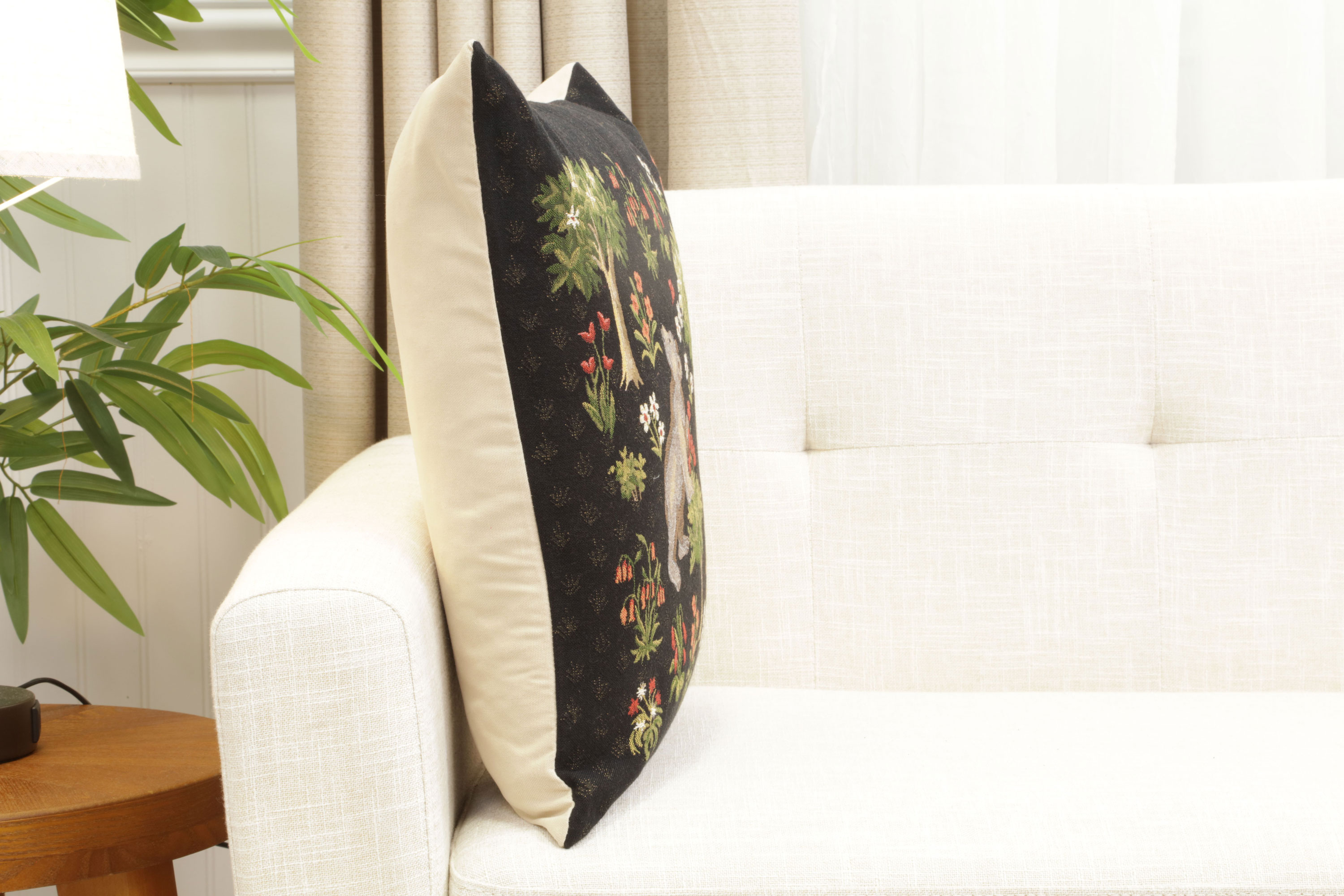 Forest Bears European Tapestry Pillow Cover 18x18 Inch Cotton Cushion Cover