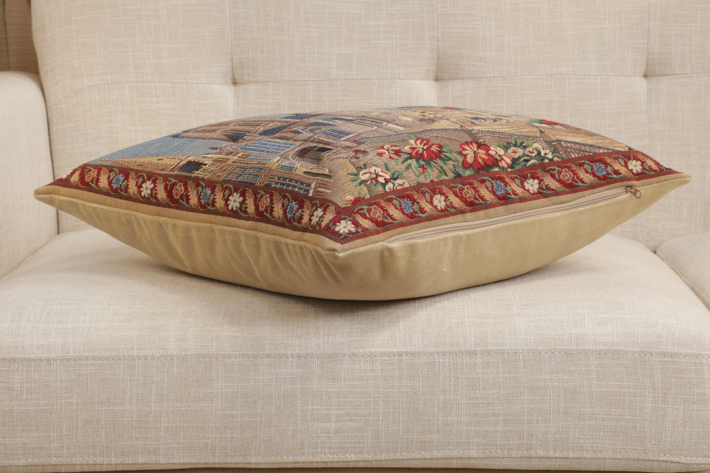 Gent Torens European Tapestry Pillow Cover 18x18 Inch Cotton Cushion Cover