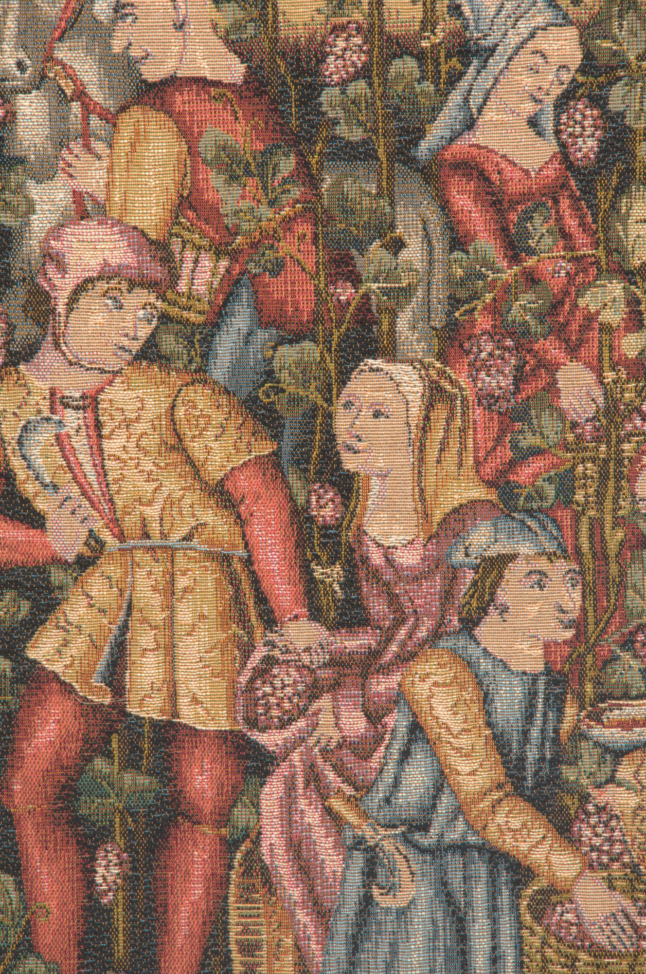Medieval Grandes Vendanges Tapestry Wall Hanging 33 x 44 in Jacquard Woven Grape Harvest Wall Art