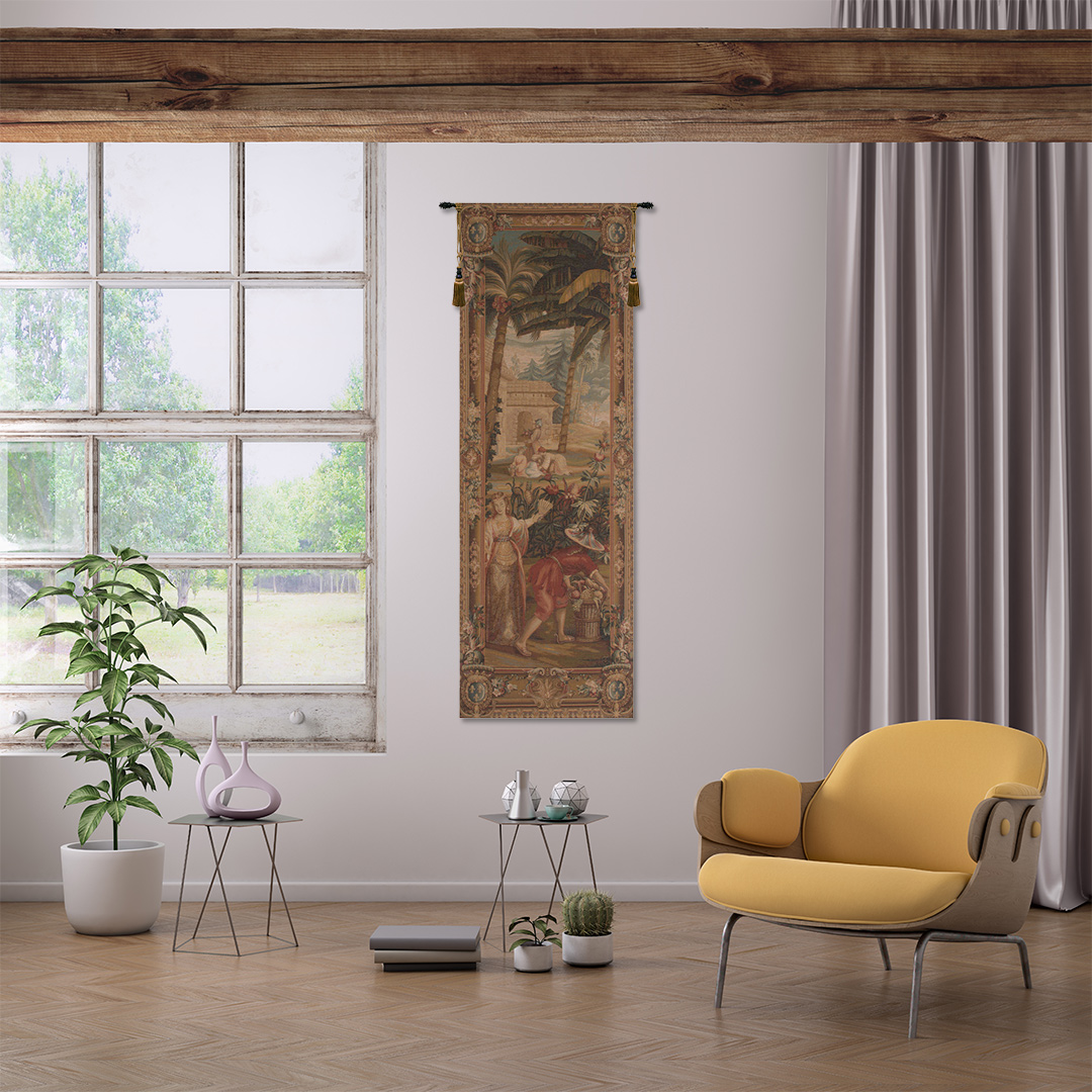 Port R. Des Ananas G Left Floral Tapestry Wall Hanging 87 x 29 in Jacquard Woven Pineapple Botanical Wall Art