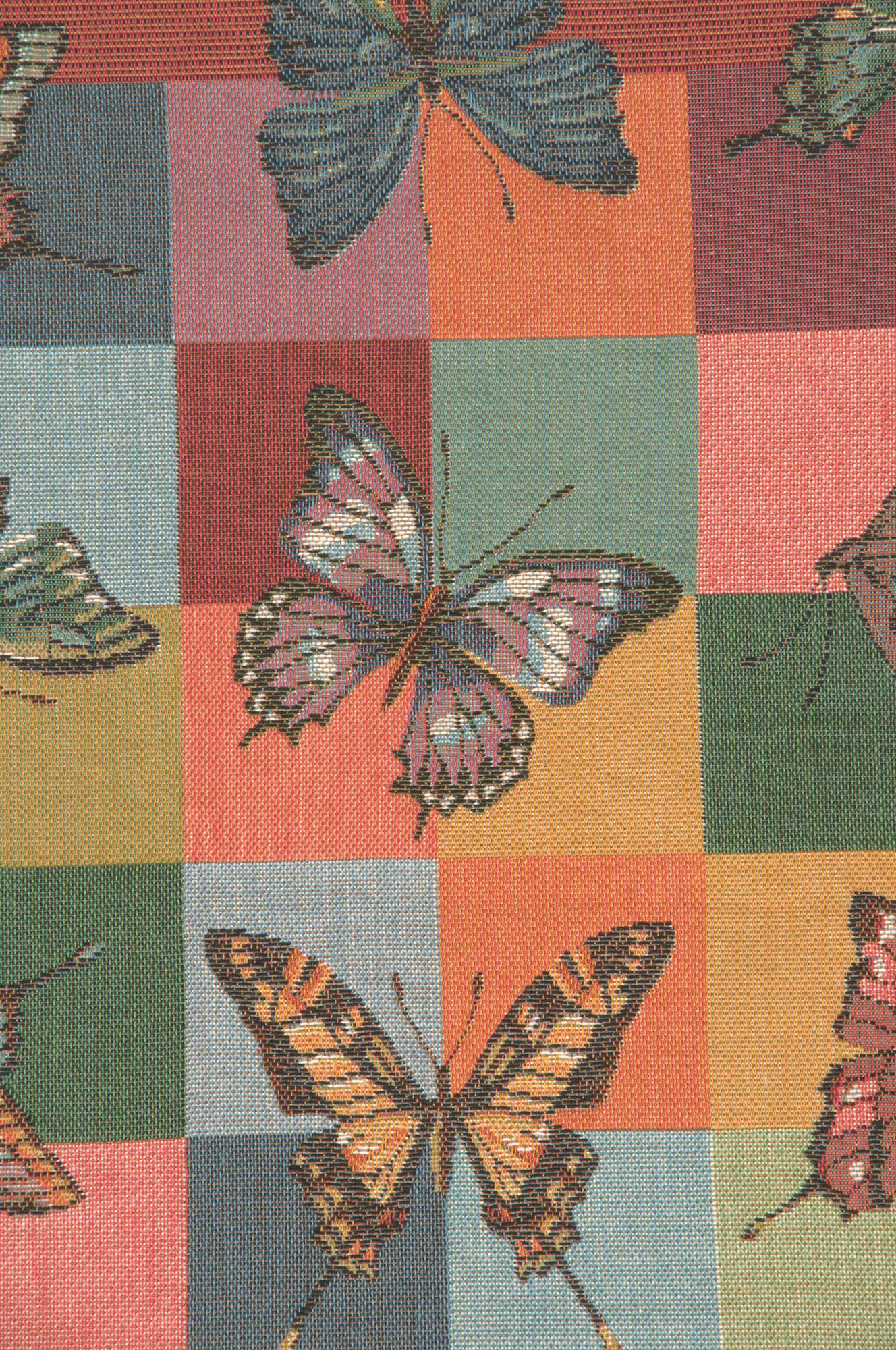 French Decorative Butterflies Tapestry Pillow Cover 19x19 Inch Cotton Jacquard Woven Cushion Cover