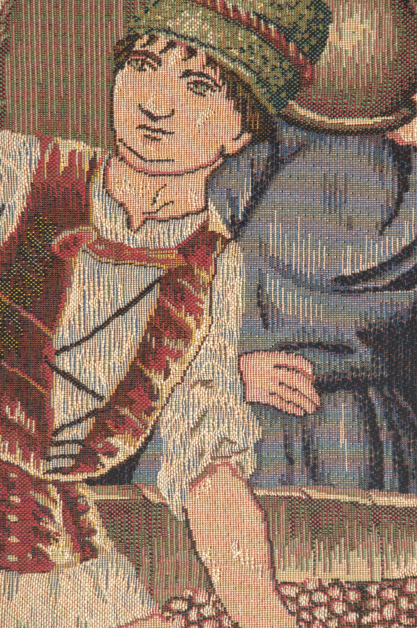 Medieval Le Pressoir Extrait Tapestry Wall Hanging 29 x 19 in Jacquard Woven Wine Harvest Wall Art