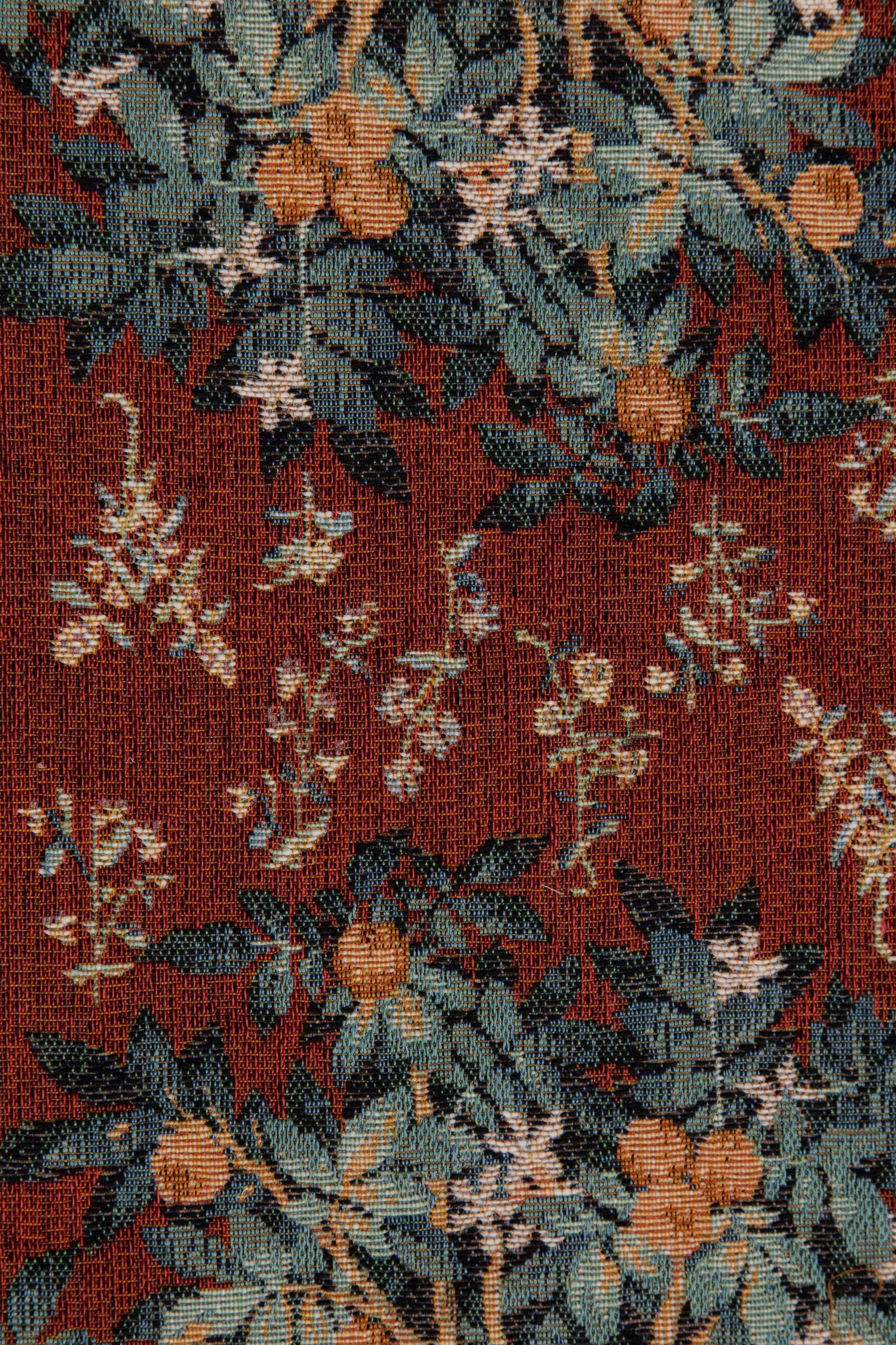 Orange Tree II French Jacquard Woven Table Runner 35x14 Inch Botanical Dining Decor