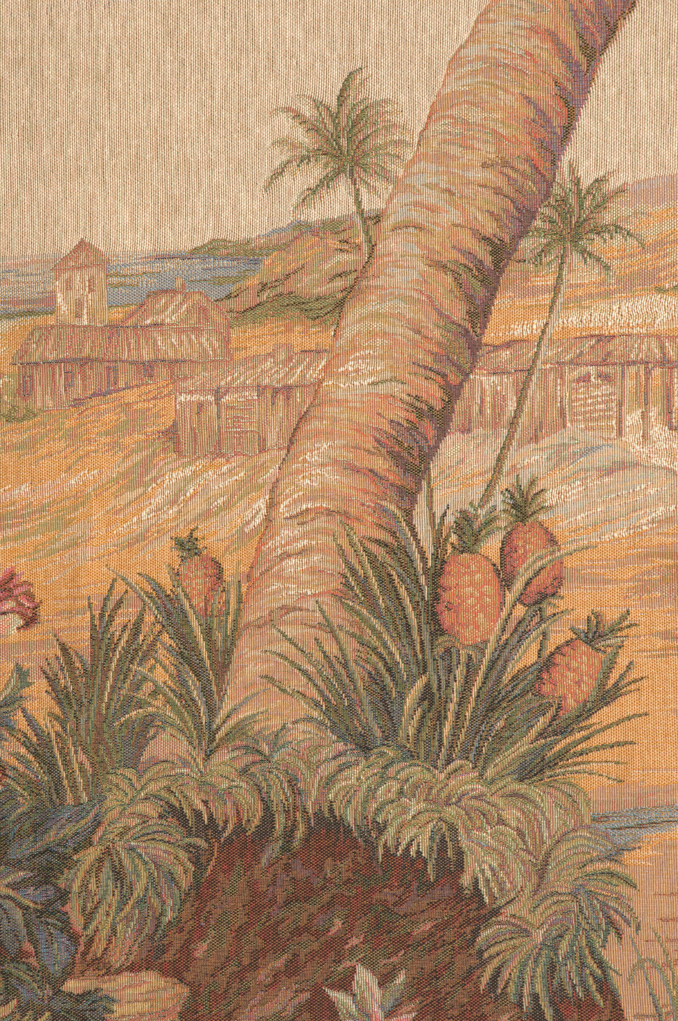 Albert Eckhout L'Oasis Carre Square Tapestry Wall Hanging 58 x 58 in Jacquard Woven Tropical Landscape Wall Art