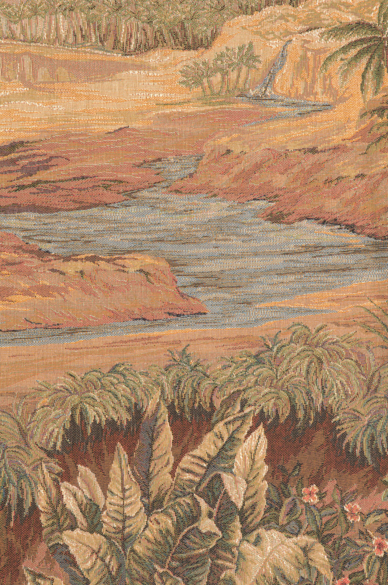 Albert Eckhout L'Oasis Carre Square Tapestry Wall Hanging 58 x 58 in Jacquard Woven Tropical Landscape Wall Art
