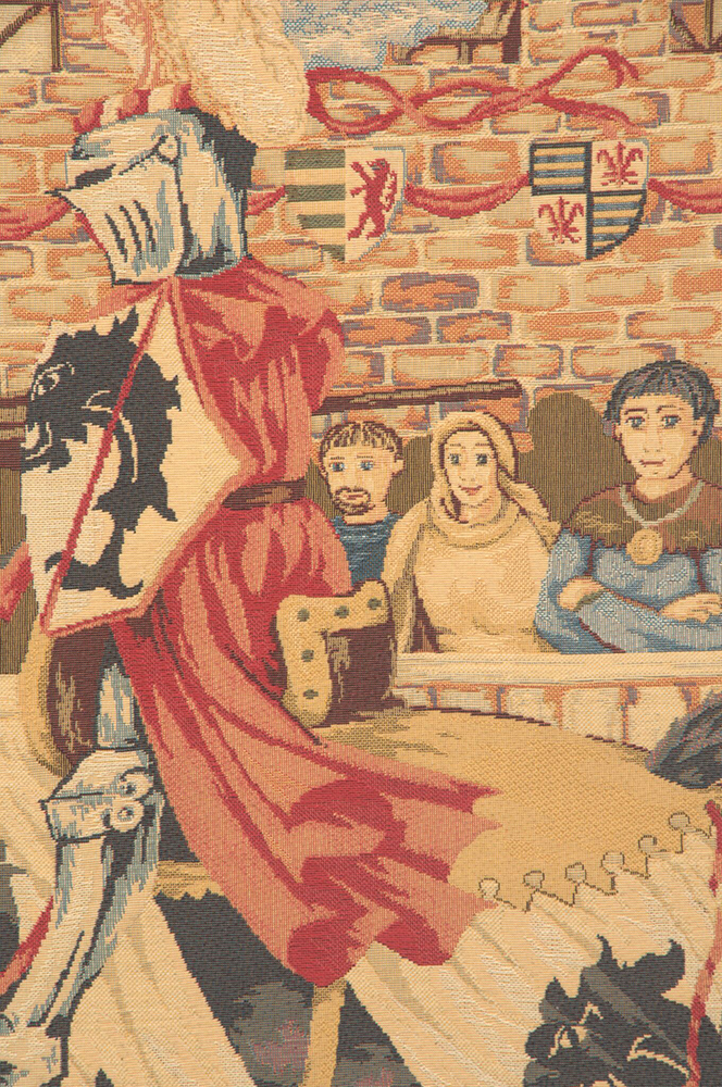 Medieval Lists Vintage Tapestry Wall Hanging 18 x 27 in