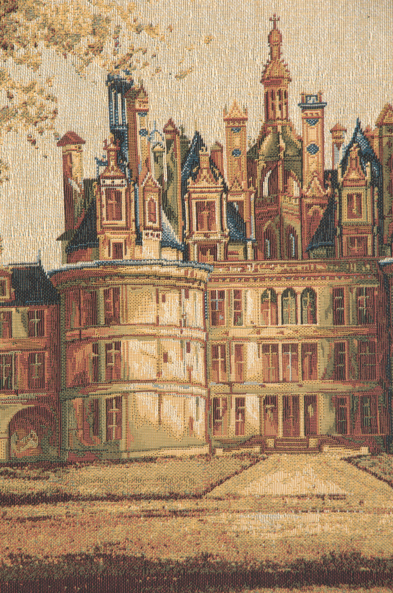 Chambord Castle European Tapestry Wall Hanging 21x17 Inch Cotton Jacquard Woven Wall Tapestry