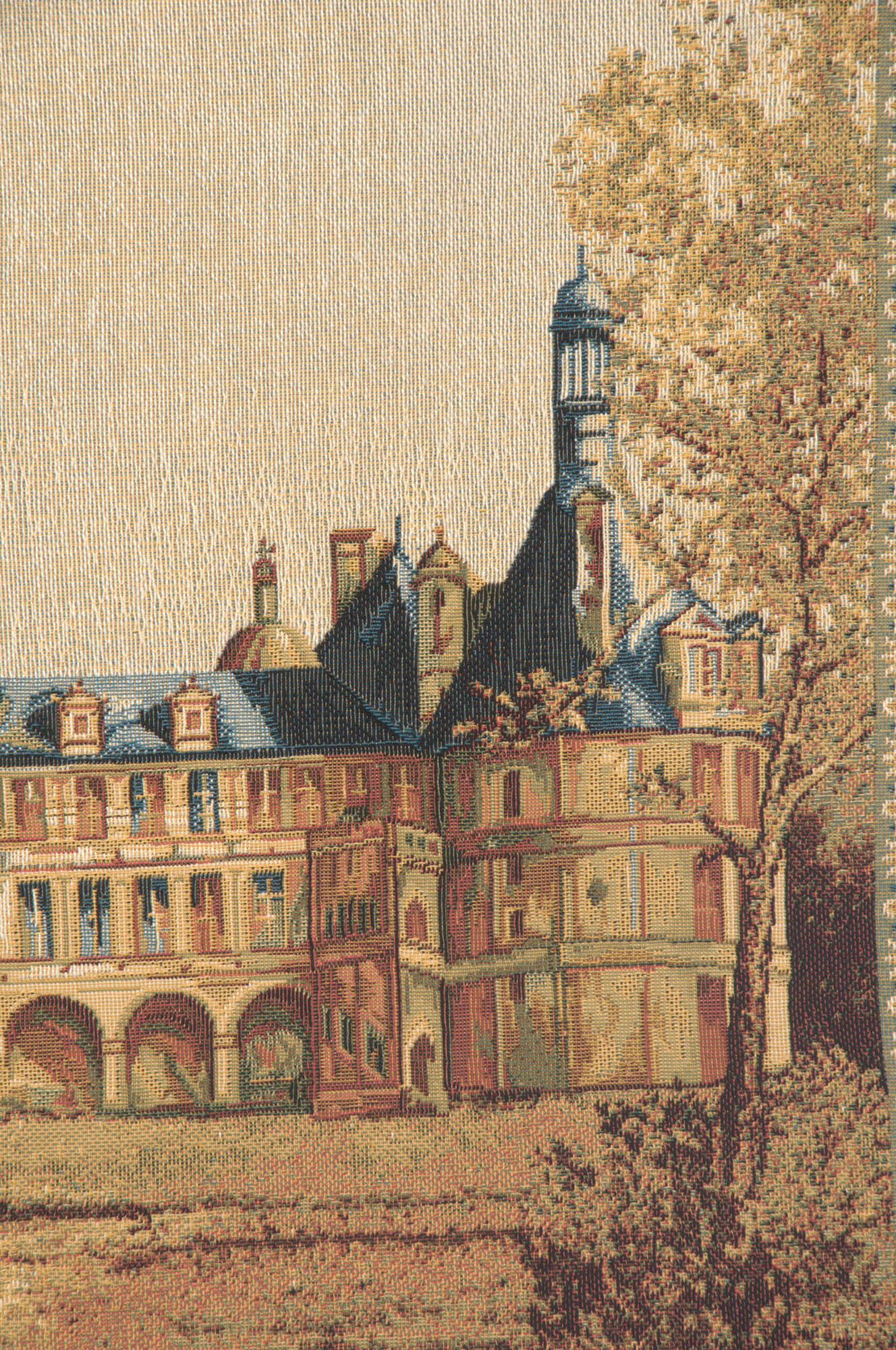 Chambord Castle European Tapestry Wall Hanging 21x17 Inch Cotton Jacquard Woven Wall Tapestry