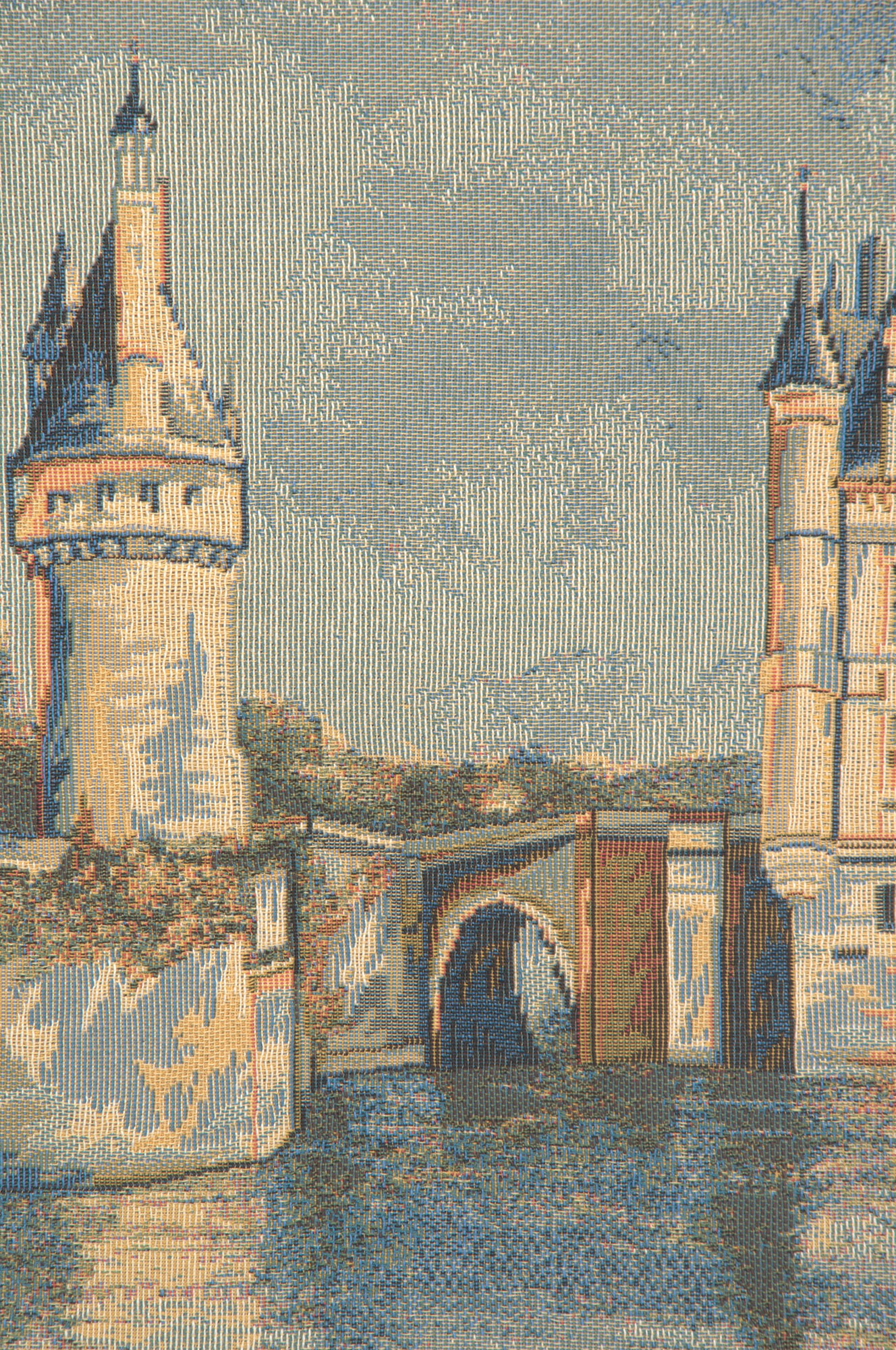 Chenonceau Castle European Tapestry Wall Hanging 22x17 Inch Cotton Jacquard Woven Wall Tapestry