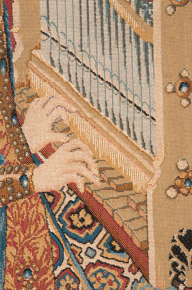 Medieval Dame A La Licorne I Vintage Tapestry Wall Hanging 26 x 19 in