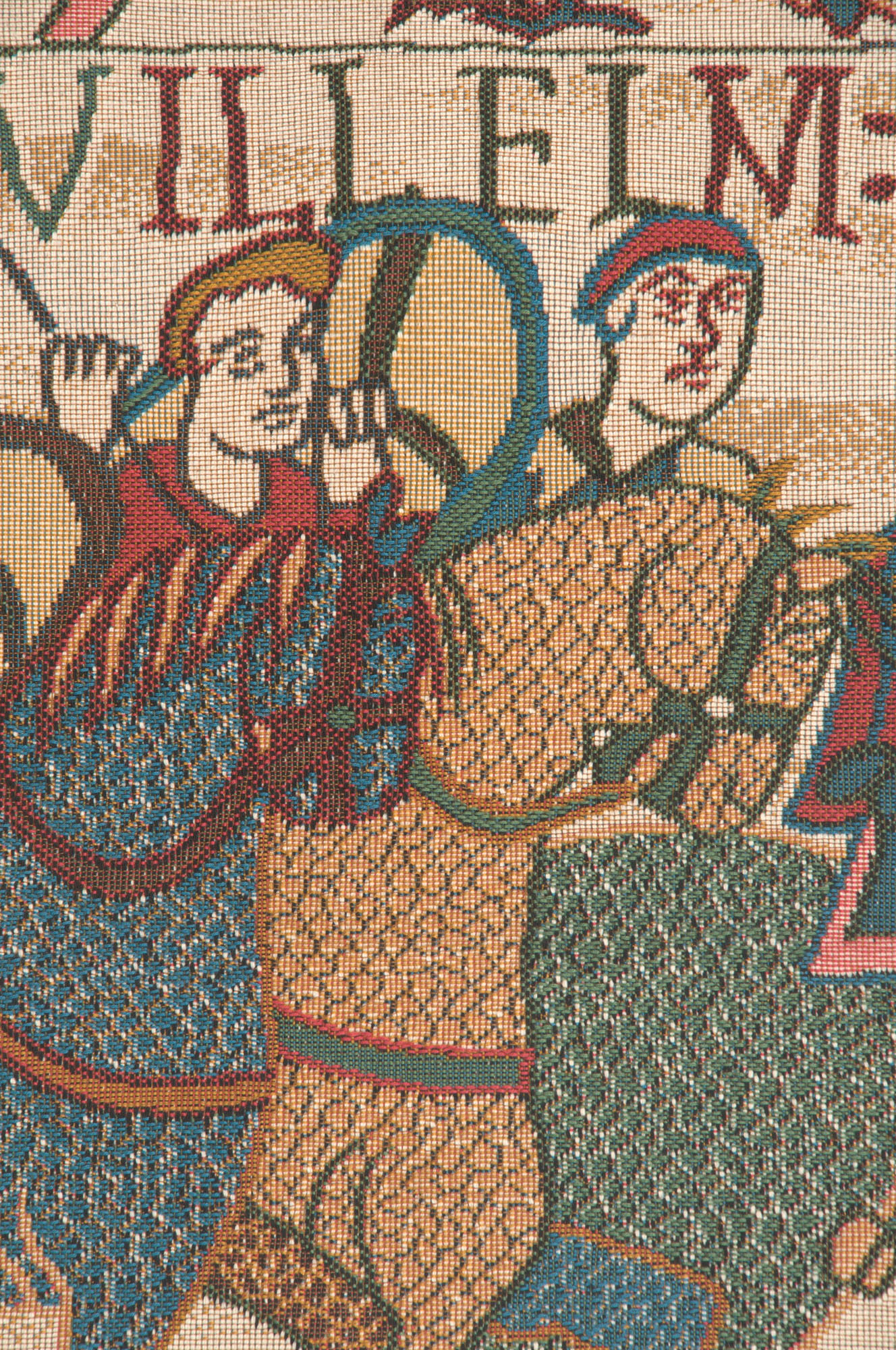Bayeux Duke William Departs Vintage Tapestry Wall Hanging 29 x 27 in