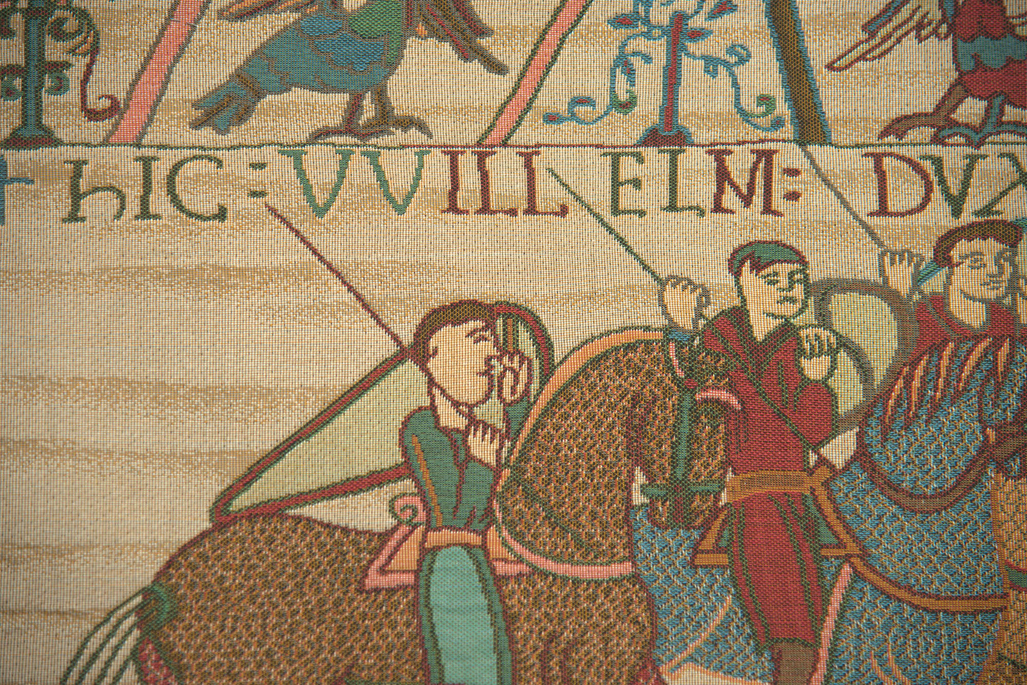 Bayeux William Embarks Vintage Tapestry Wall Hanging 20 x 48 in