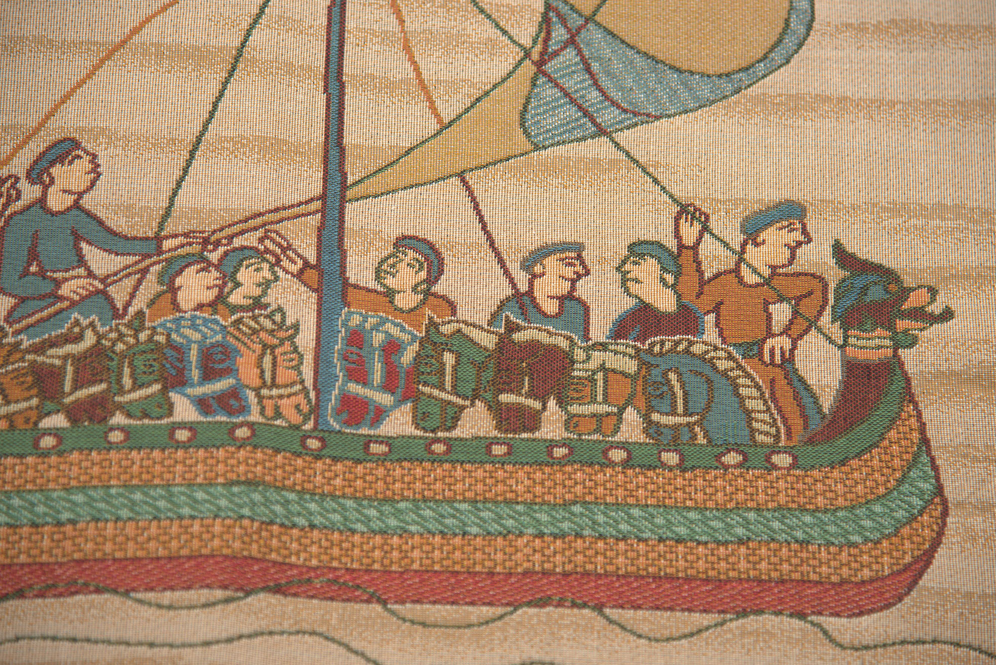 Bayeux William Embarks Vintage Tapestry Wall Hanging 20 x 48 in