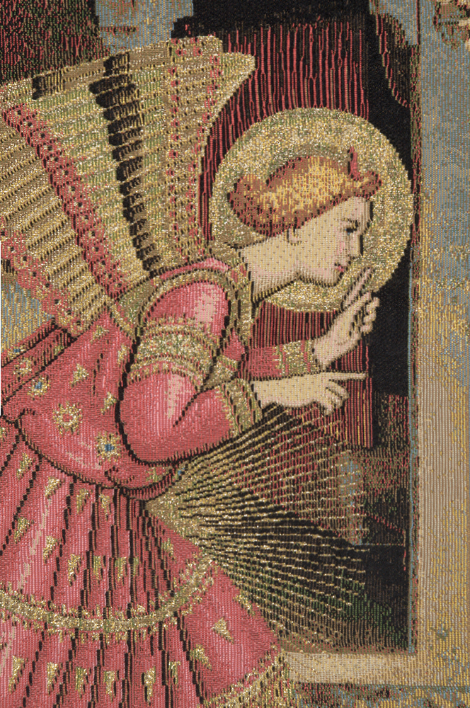 Beato Angelico Annuniciation Religious Tapestry Wall Hanging 18 x 24 in Jacquard Woven Renaissance Christian Wall Art