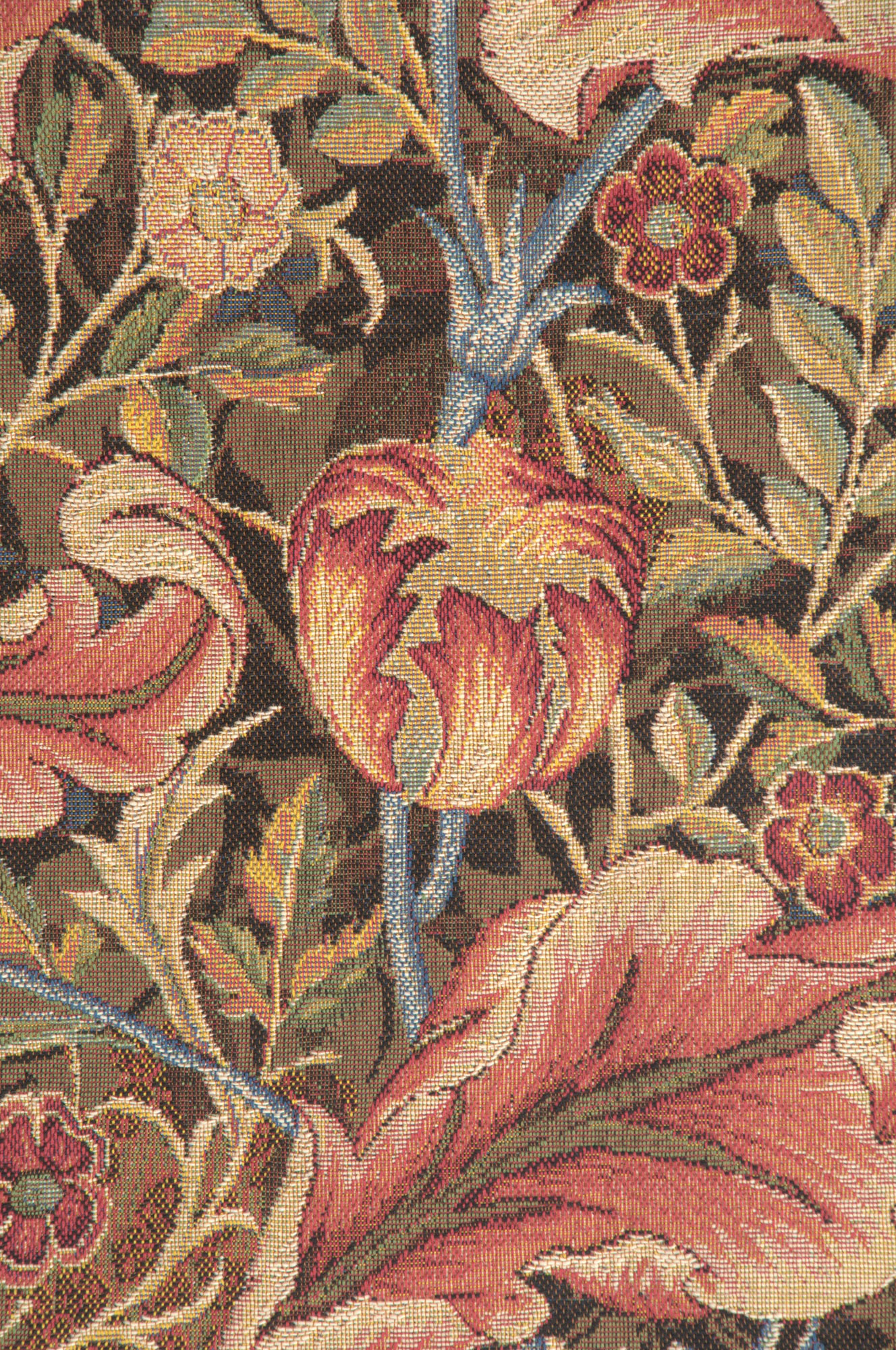 William Morris Acanthe Brown Tapestry Wall Hanging 38 x 28 in Jacquard Woven Arts and Crafts Botanical Wall Art