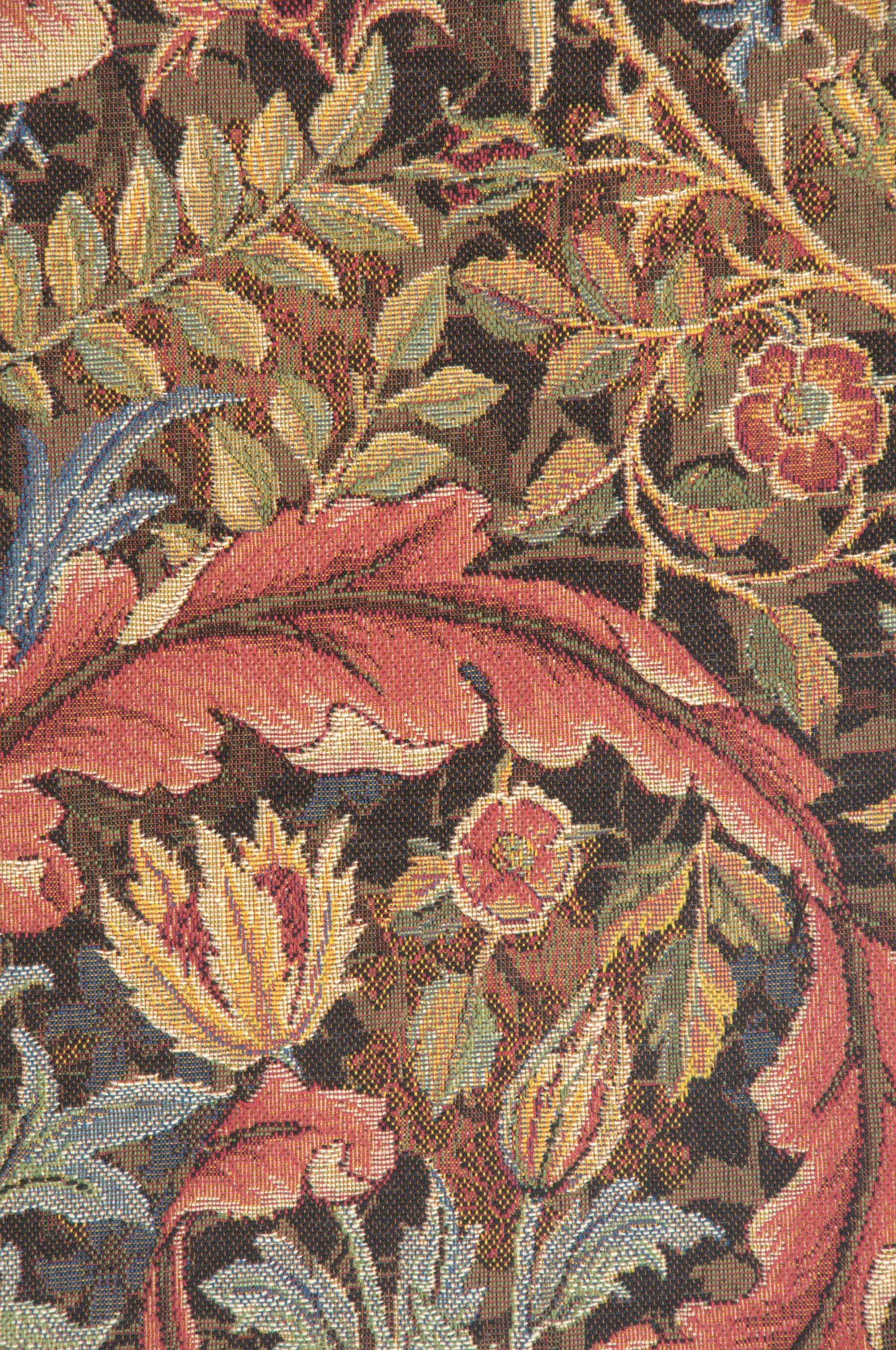 William Morris Acanthe Brown Tapestry Wall Hanging 38 x 28 in Jacquard Woven Arts and Crafts Botanical Wall Art