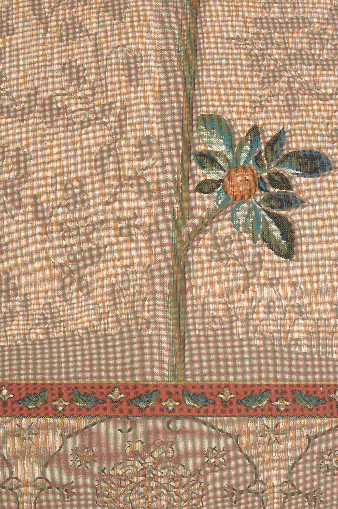 Portiere Oranger Naturel Medieval Tapestry Wall Hanging 73 x 29 in Jacquard Woven Orange Tree Botanical Wall Art