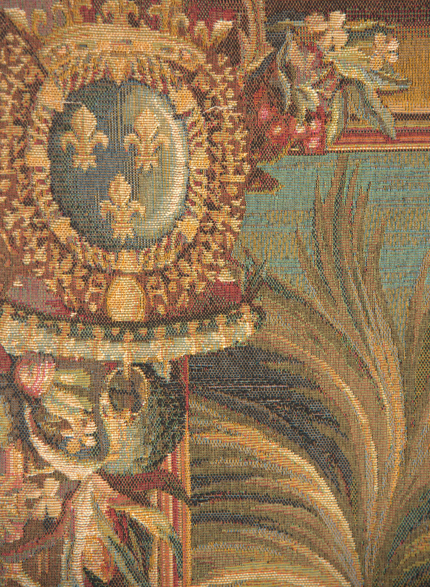 La Recolte Des Ananas Pagoda Door Floral Tapestry Wall Hanging 58 x 28 in Tropical Pineapple Chinoiserie Jacquard Woven Wall Art