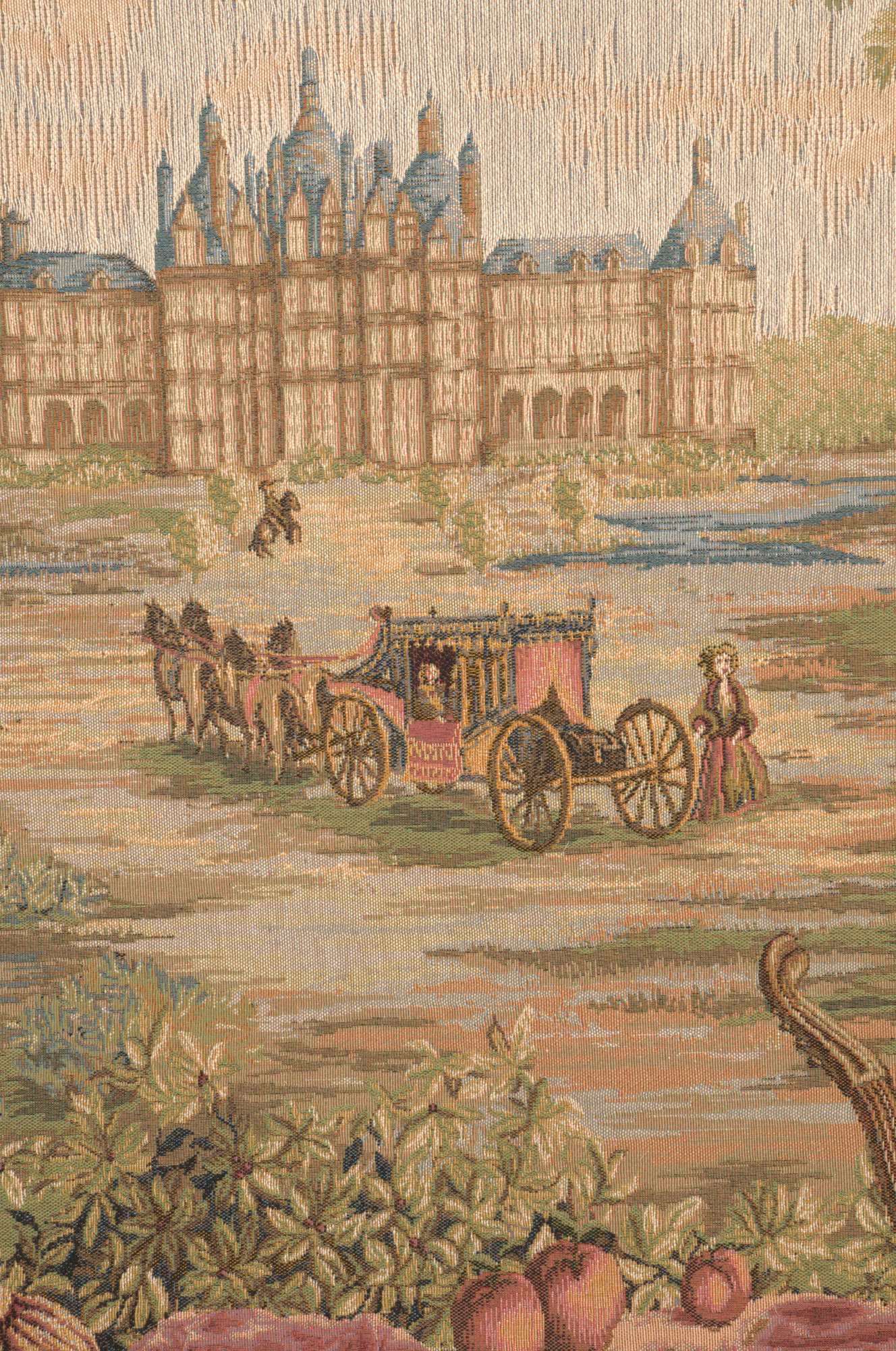 Verdure au Chateau French Tapestry Wall Hanging 60x106 Inch Cotton Jacquard Woven Wall Tapestry