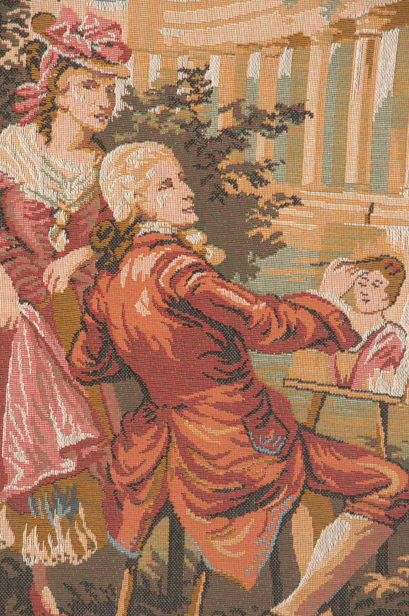 Francois Boucher Le Dejeuner Champetre Tapestry Wall Hanging 19 x 36 in Rococo Pastoral Romantic Jacquard Woven Wall Art