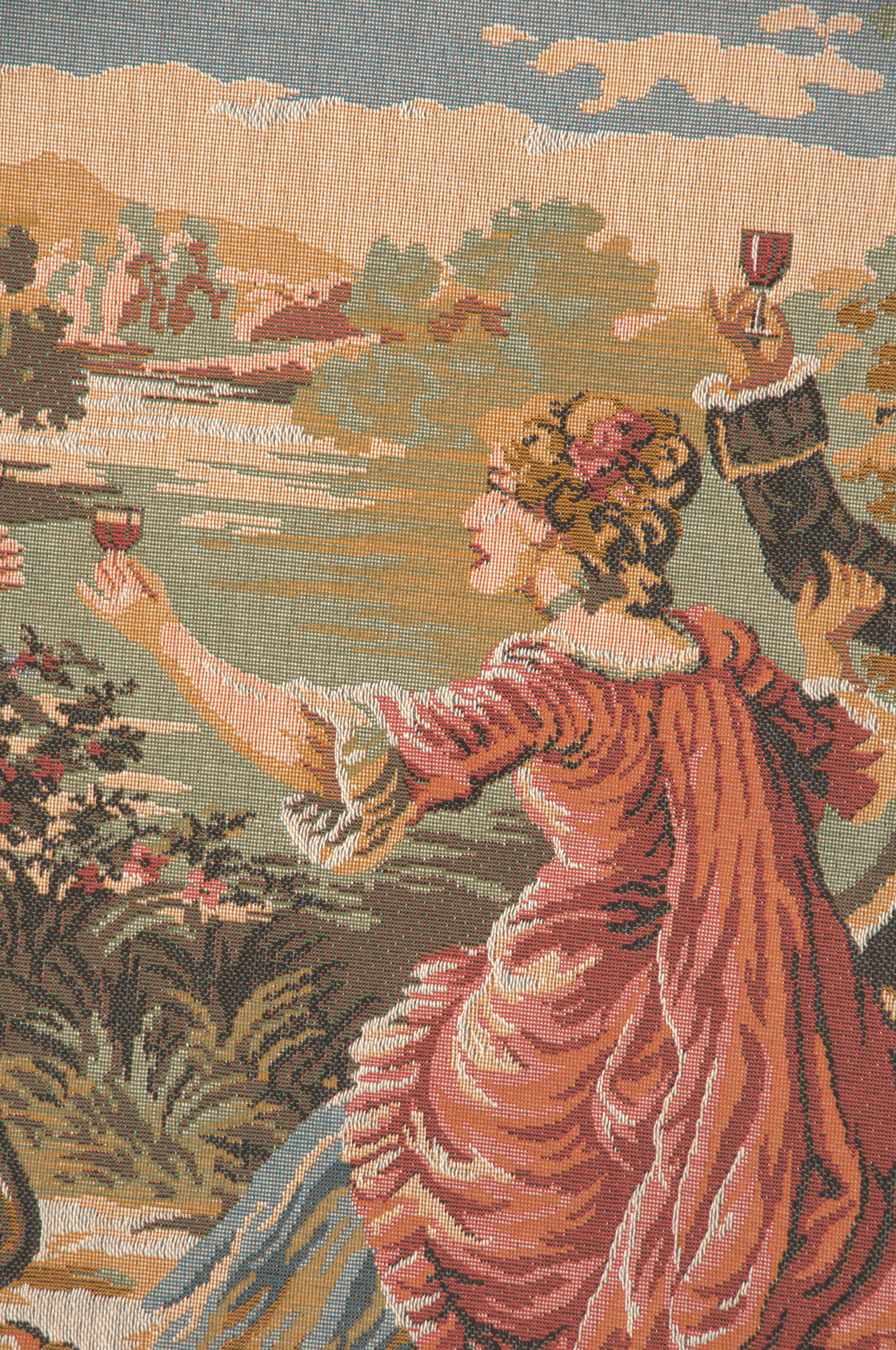 Francois Boucher Le Dejeuner Champetre Tapestry Wall Hanging 19 x 36 in Rococo Pastoral Romantic Jacquard Woven Wall Art