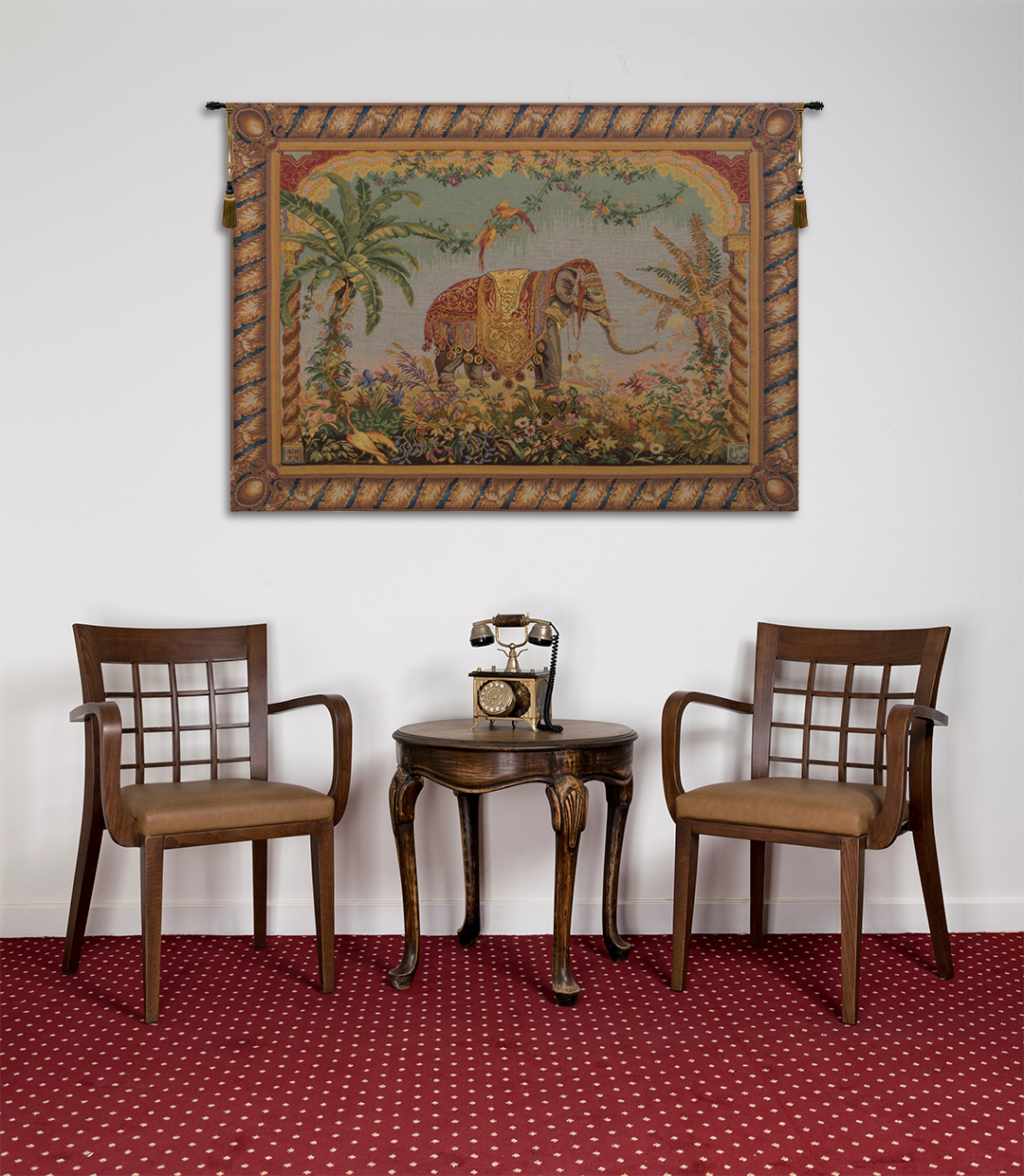 Jean Baptiste Huet Le Elephant Vintage Tapestry Wall Hanging 41 x 58 in