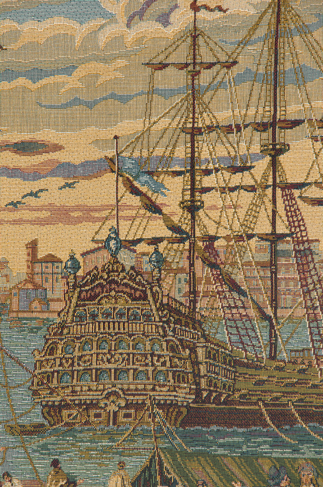 Francesco Guardi Galleon Guardi Decorative Tapestry Wall Hanging 26 x 21 in