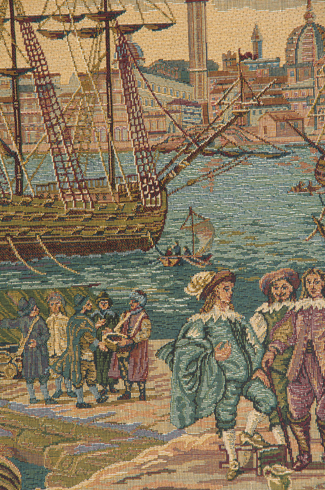 Francesco Guardi Galleon Guardi Decorative Tapestry Wall Hanging 26 x 21 in