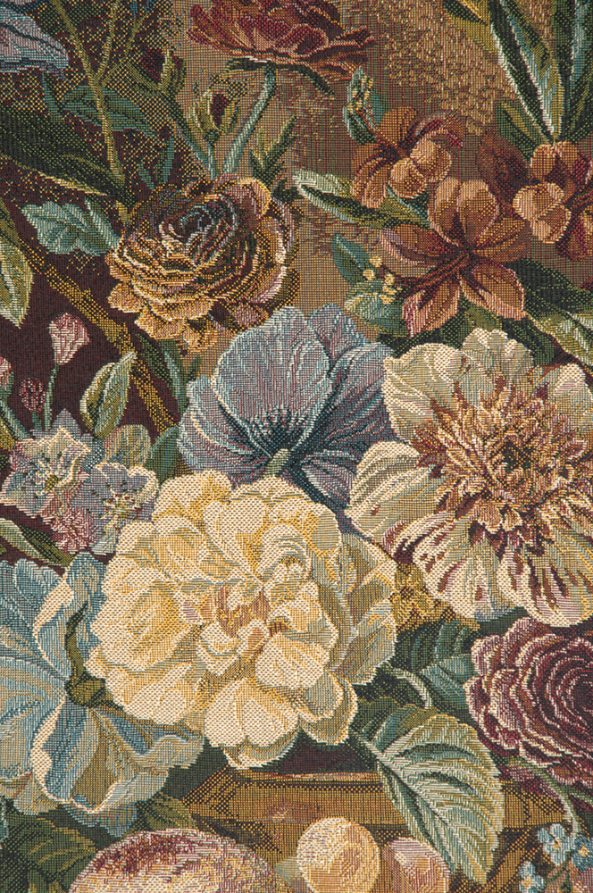 Jan Hendrick Fruit and Flowers Tapestry Wall Hanging 29x26 Inch Cotton Jacquard Woven Wall Tapestry