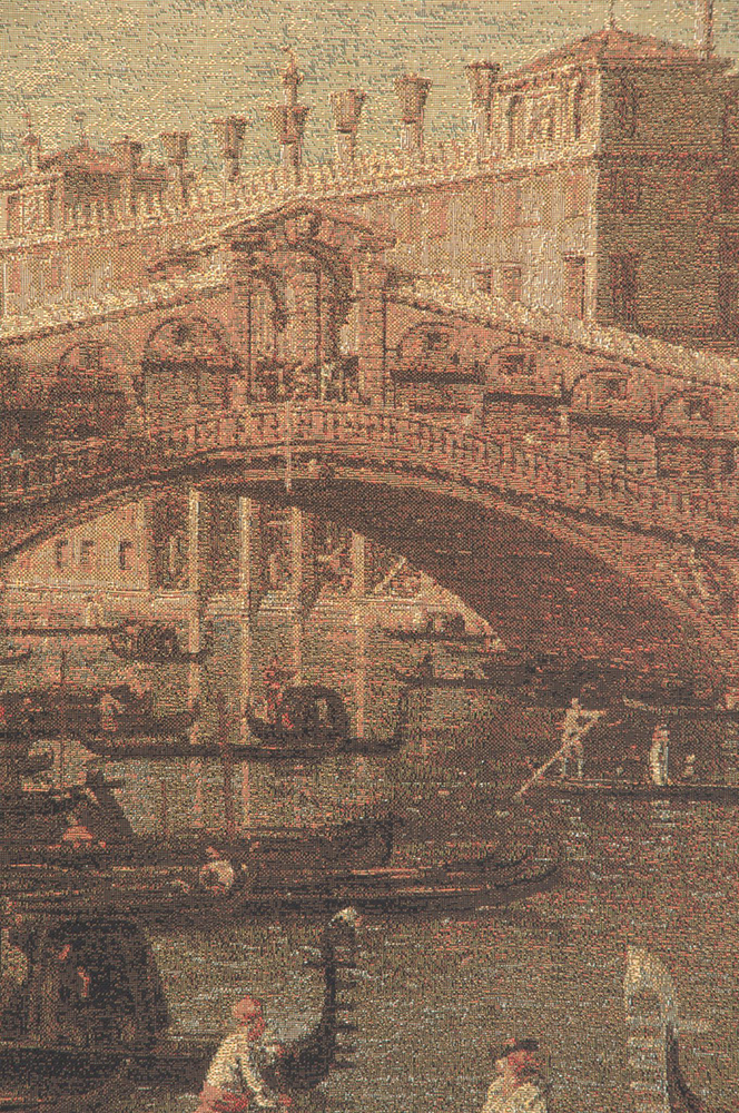 Canaletto Rialto Bridge European Tapestry Wall Hanging 78x57 Inch Cotton Jacquard Woven Wall Tapestry