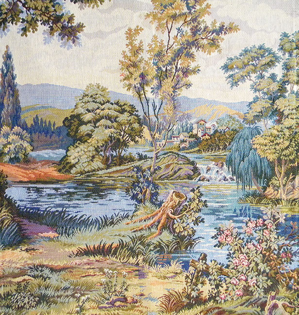 Cascata Italian Tapestry Wall Hanging 32x18 Inch Cotton Jacquard Woven Wall Tapestry