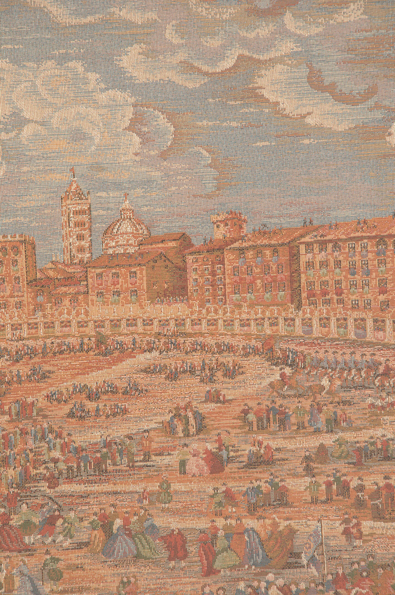 Siena Town Square Tapestry Wall Hanging 16 x 25 in Italian Tuscany Cityscape Jacquard Woven Wall Art European Decor