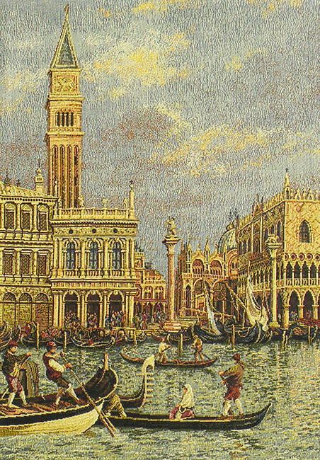 Piazza San Marco Italian Tapestry Wall Hanging 22x15 Inch Cotton Jacquard Woven Wall Tapestry