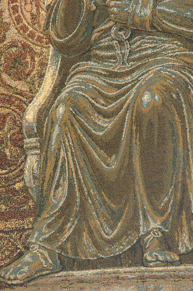 Bronze Statue of St. Pietro Italian Tapestry Wall Hanging 38x25 Inch Cotton Jacquard Woven Wall Tapestry